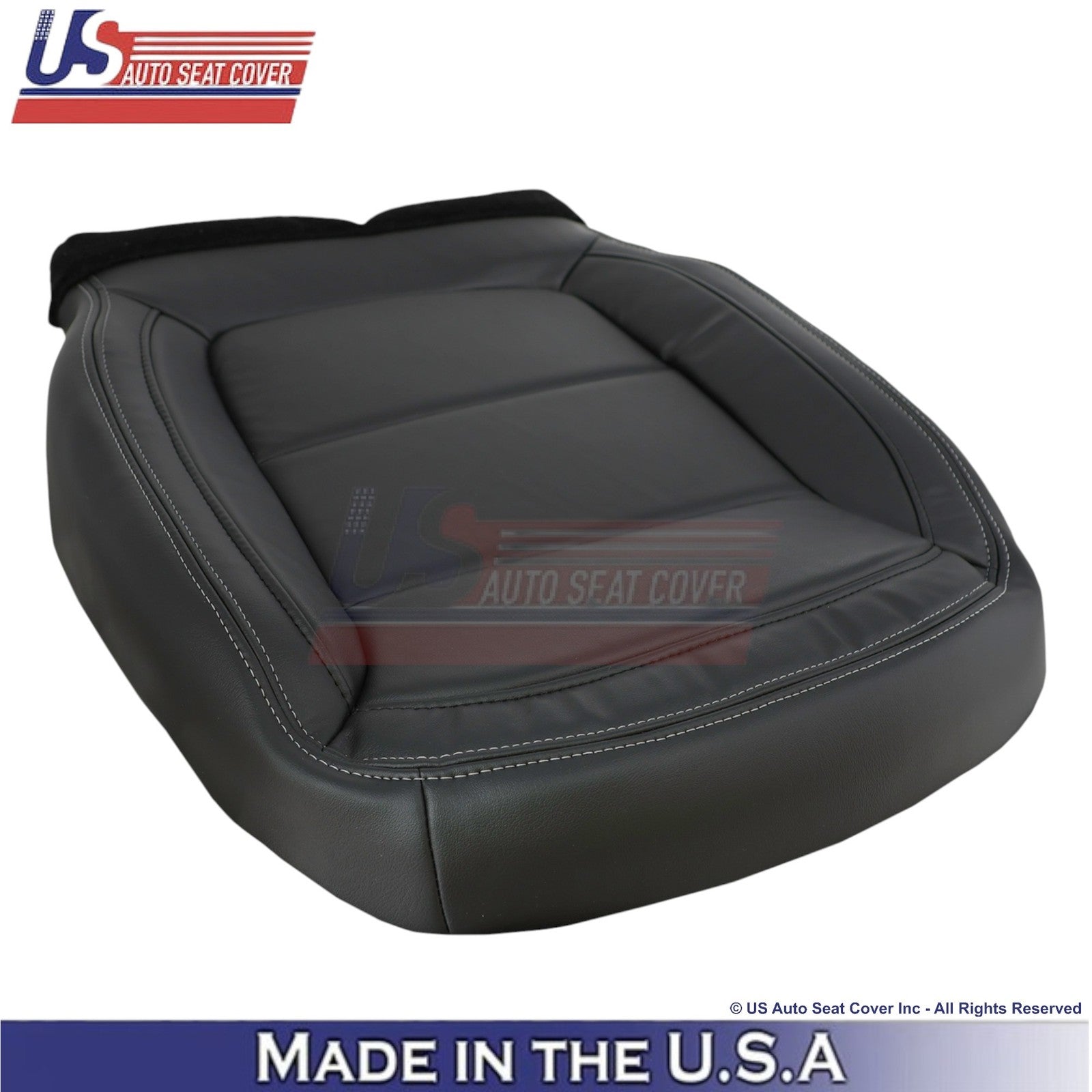 2013-15 For Chevy Malibu Genuine Leather Driver Bottom Cover Black w/white Stch