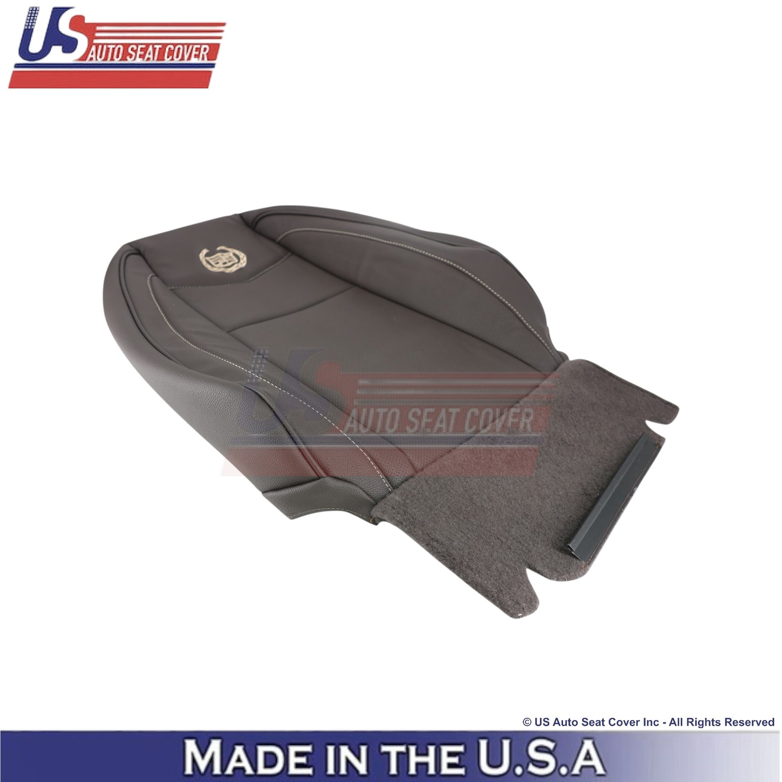 2007-2014 For Cadillac Escalade Platinum Leatherette Front Top Seat Covers Brown