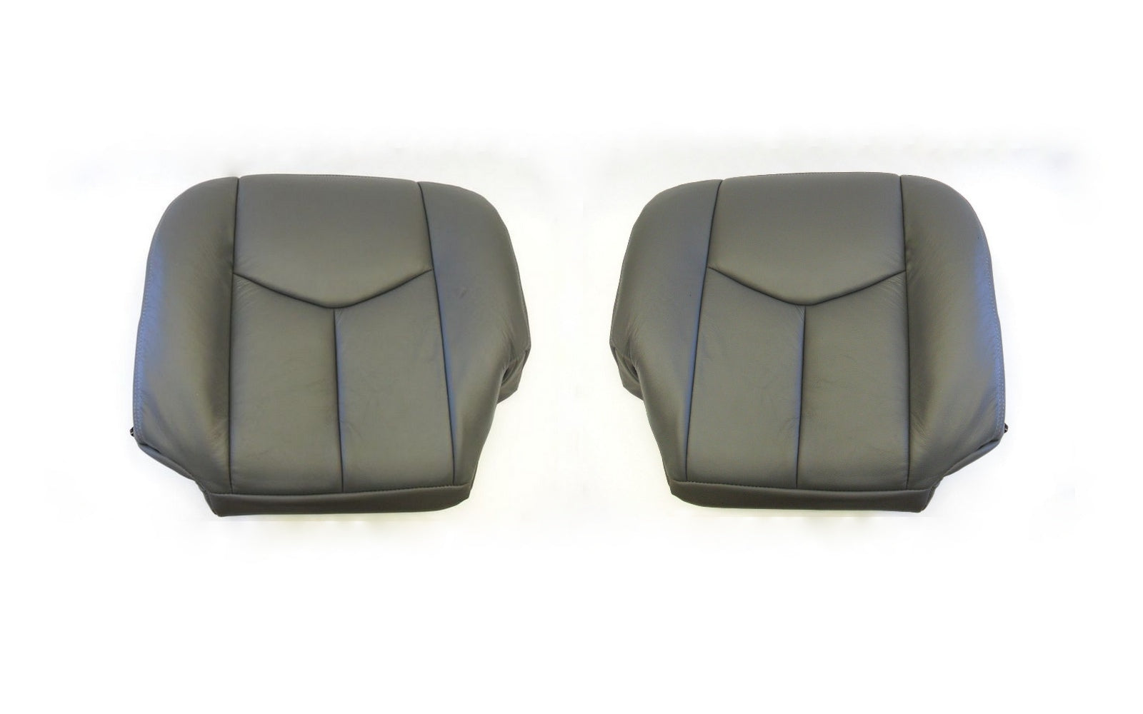 2003 to 06 Chevy Silverado Driver & Passenger Bottom Vinyl Seat Covers Dark Gray