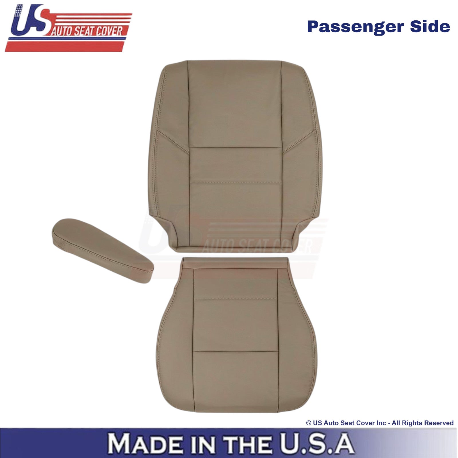 2000-2004 For Toyota Tundra Leatherette Front w/Armrest Passenger Covers Tan