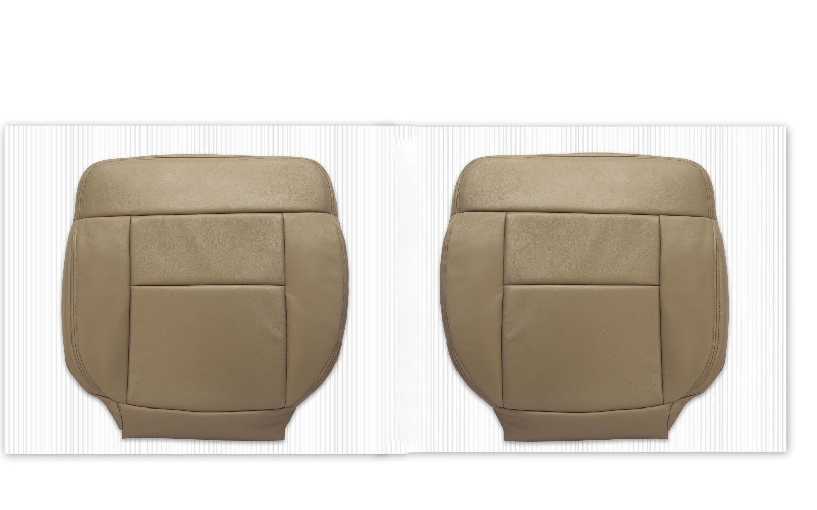 2004 2005 Ford F150 Driver & Passenger Bottom Replacement Leather Seat Cover Tan