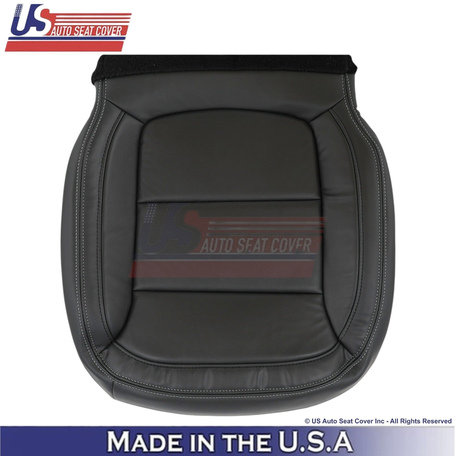 13-15 For Chevy Malibu Genuine Leather Passenger Side Covers Black w/white Stch