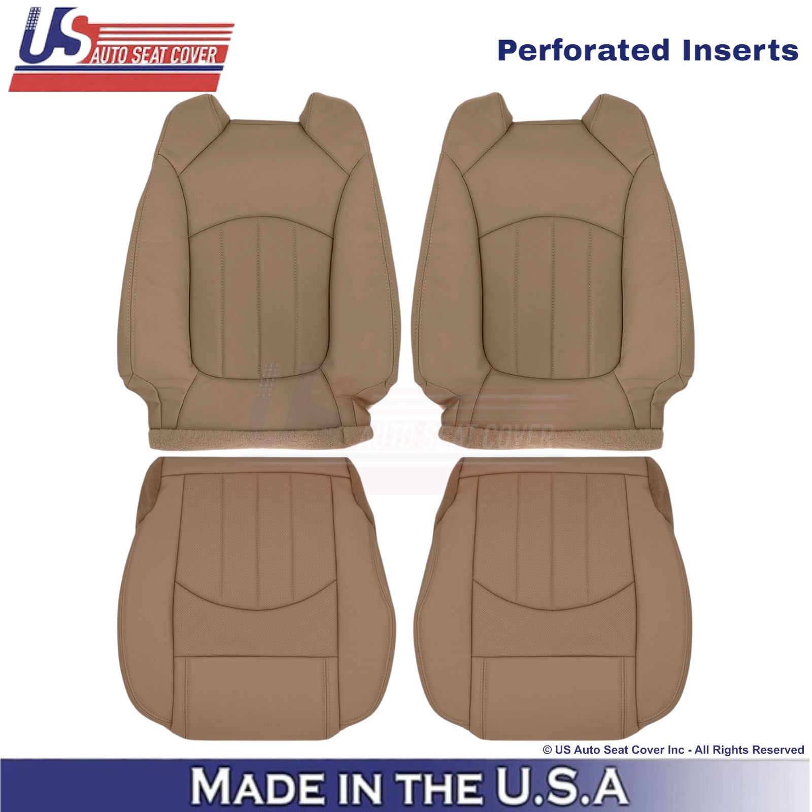 2013-2017 For Buick Enclave Leatherette Front Replacement Covers Choccachino
