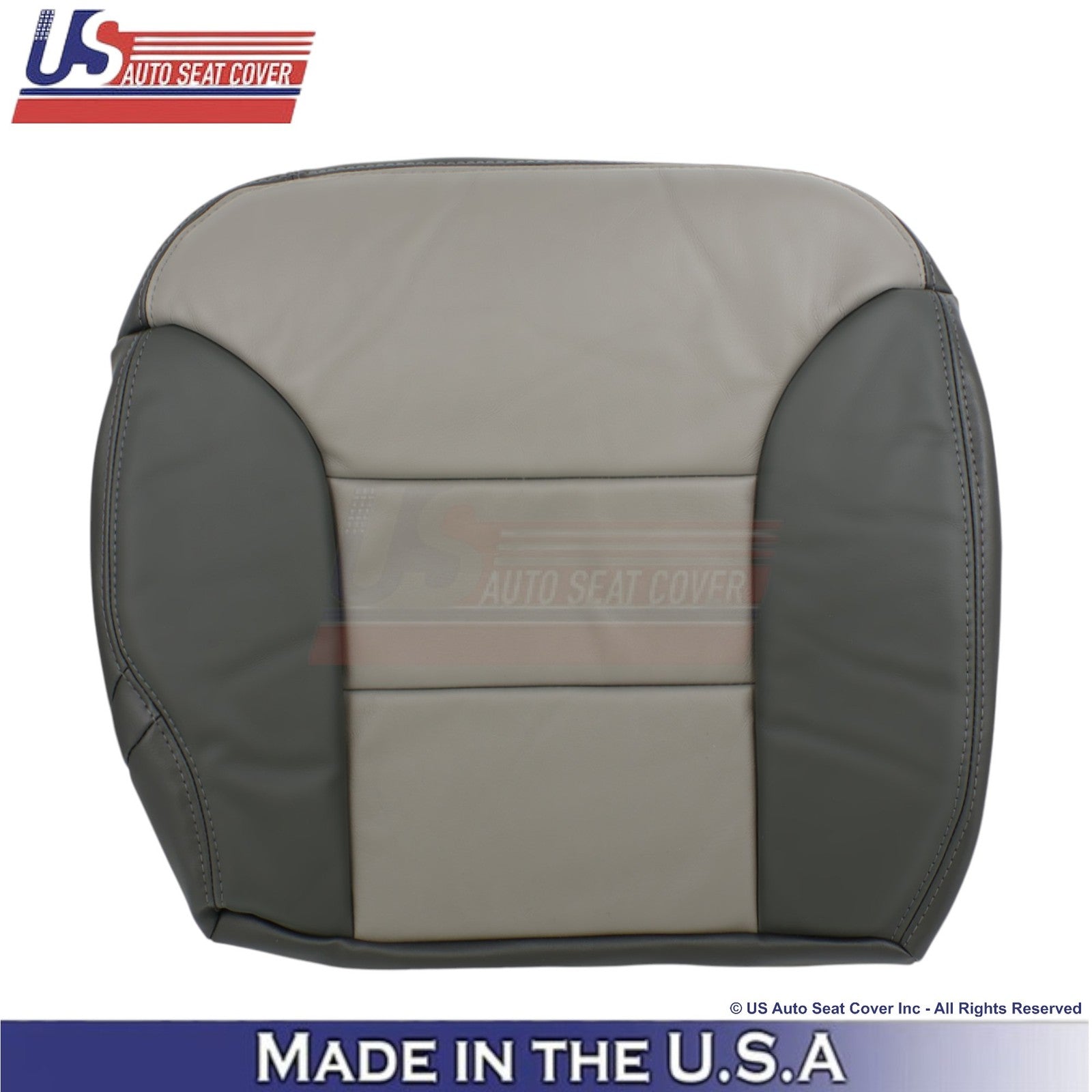 1999-2000 For Chevy Tahoe Genuine Leather Rear Passenger Bottom Cover 2Tone Gray