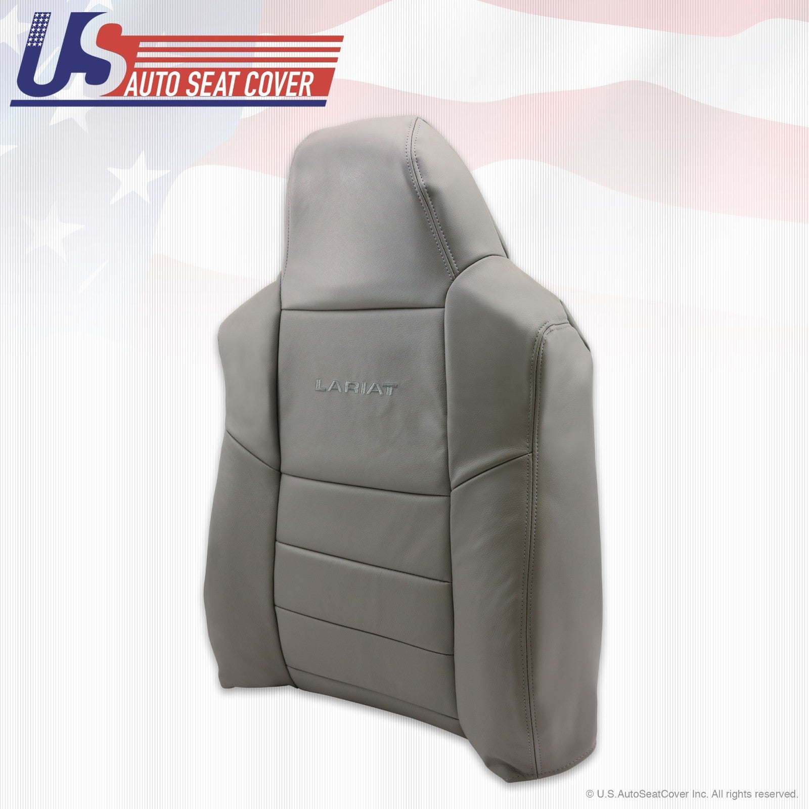2002 2003 Ford F250 350 Driver Top Lean Back Replacement Leather Seat Cover Gray