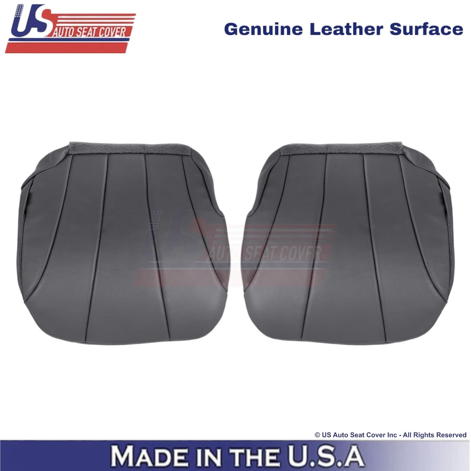 1999-2002 For Chevy Silverado W/T Genuine Leather Front Bottom Covers Dk. Gray