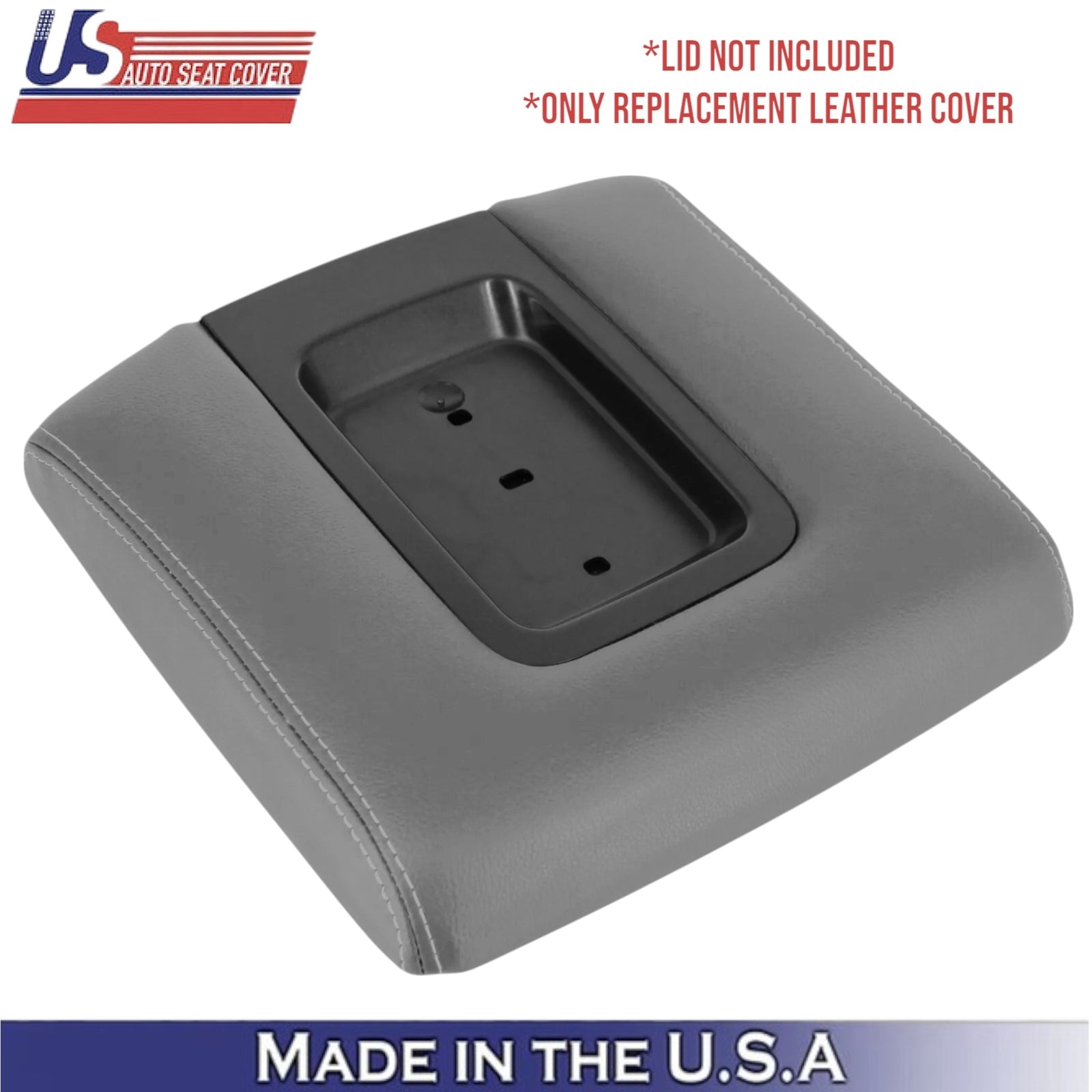 2014-2019 For Chevrolet Silverado Leather Center Console Lid Cover Dk Ash (Gray)