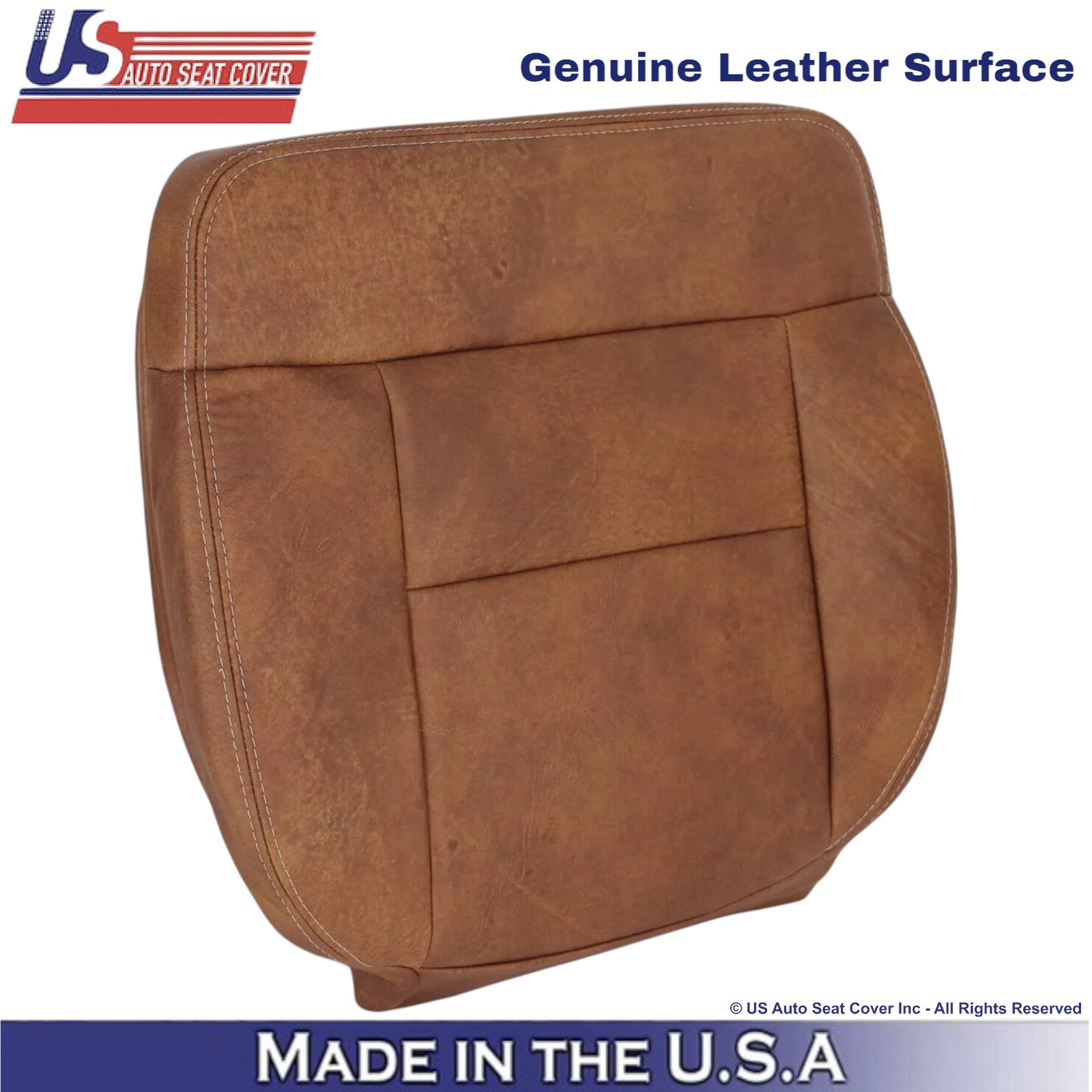 2004-2008 Fits Ford F-150 King Ranch Leather Driver Bottom Seat Cover Brown