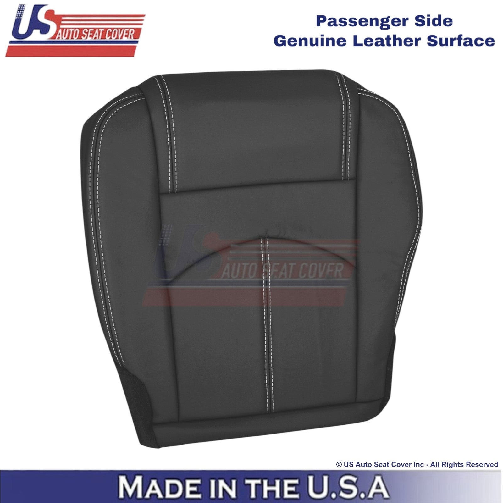 2013-2017 Fits Chevy Traverse Genuine Leather Passenger Bottom Seat Cover Ebony
