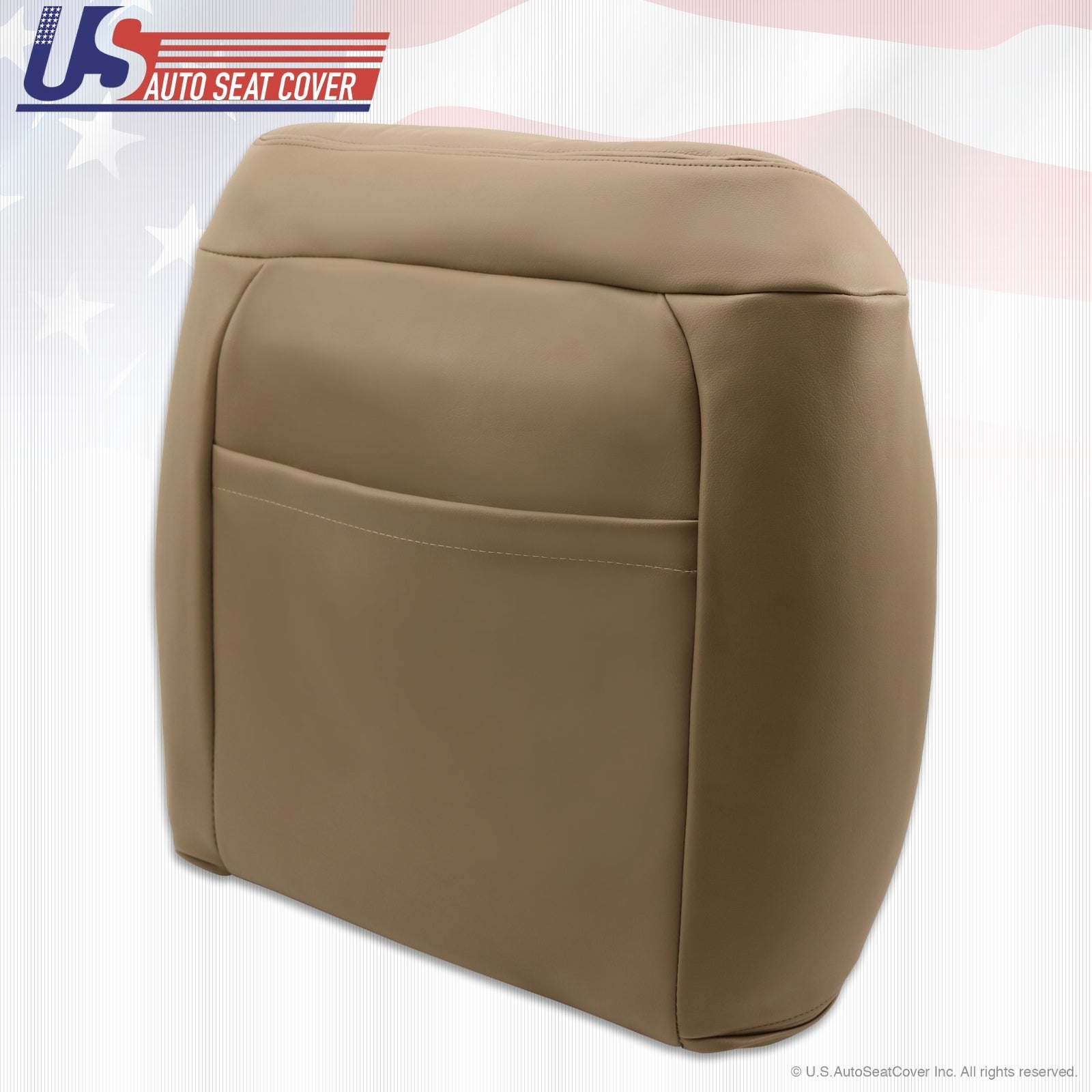 1995 to1999 Chevy Tahoe Passenger Upper top Lean Back Leather Seat Cover Tan
