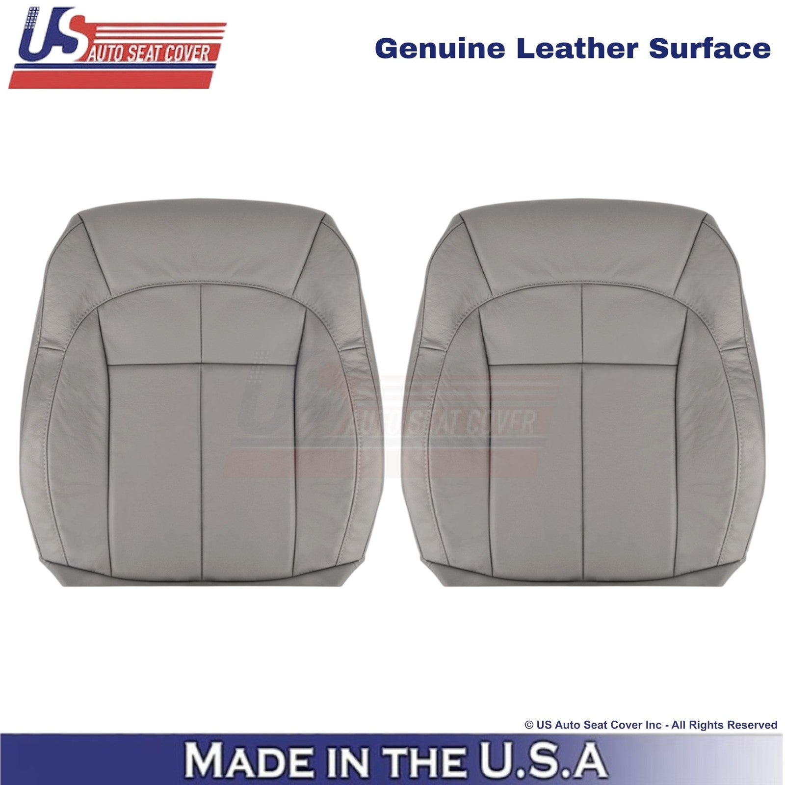 2001-2004 For Jeep Grand Cherokee Genuine Leather Front Seat Covers Taupe Gray