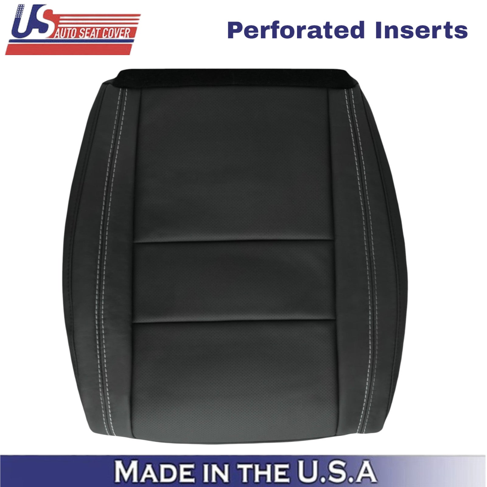 2011-2021 For Jeep Grand Cherokee Leather Driver Bottom Cover Black-White Stitch