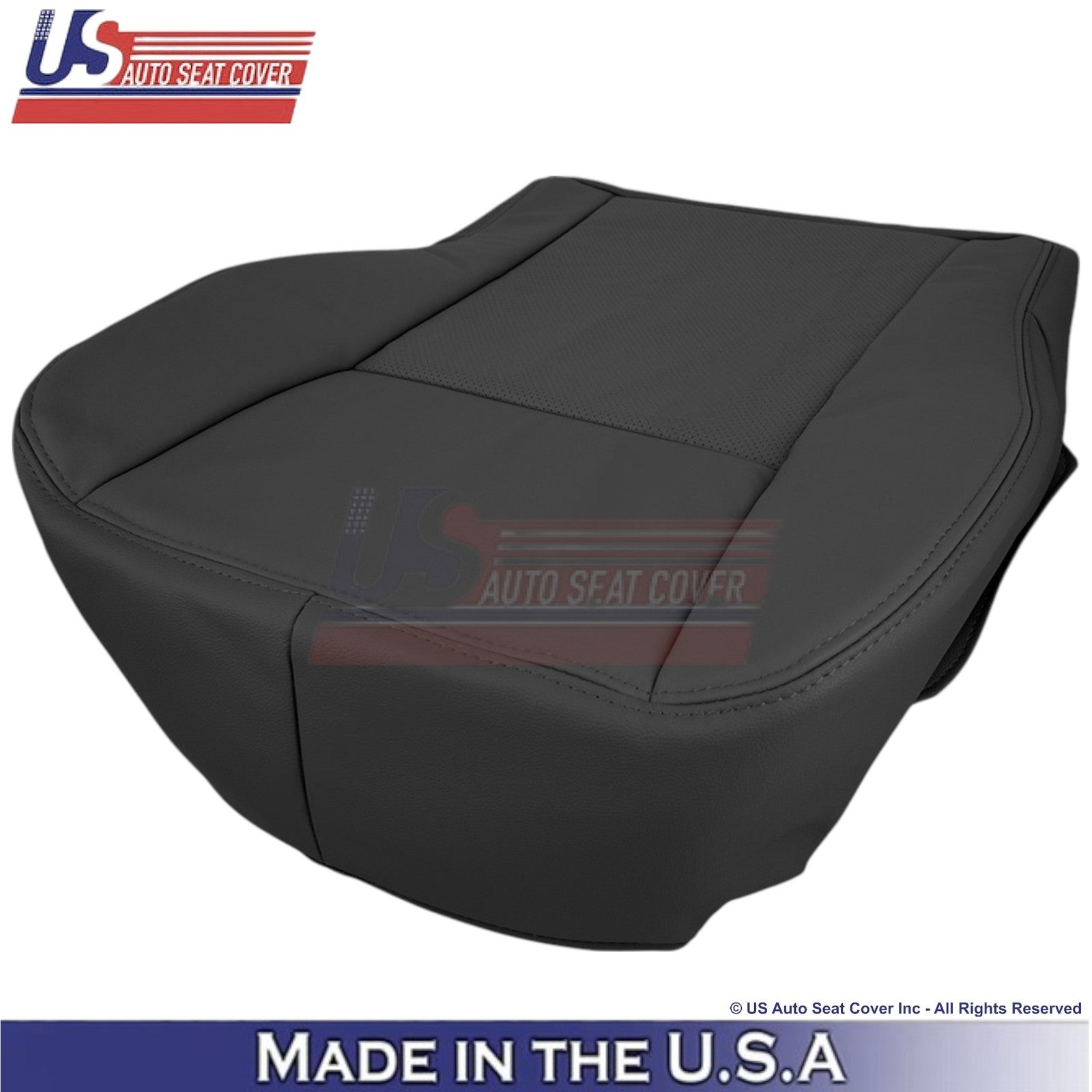 2003-2007 Fits Cadillac CTS Leather Driver Top & Bottom Replacement Covers Black