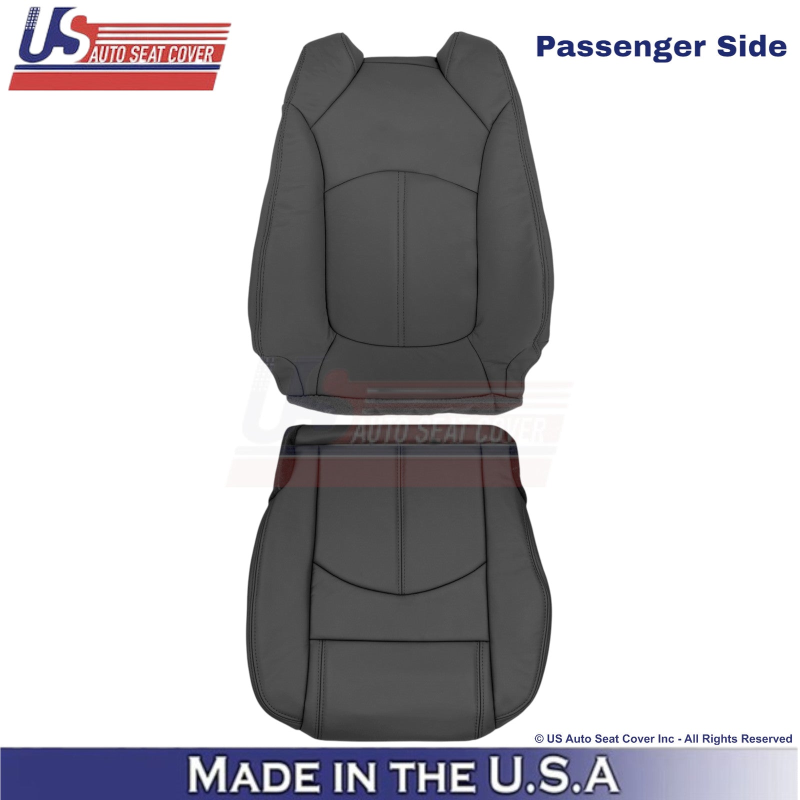 2013-2016 Fits GMC Acadia Leatherette Passenger Side Replacement Covers Ebony