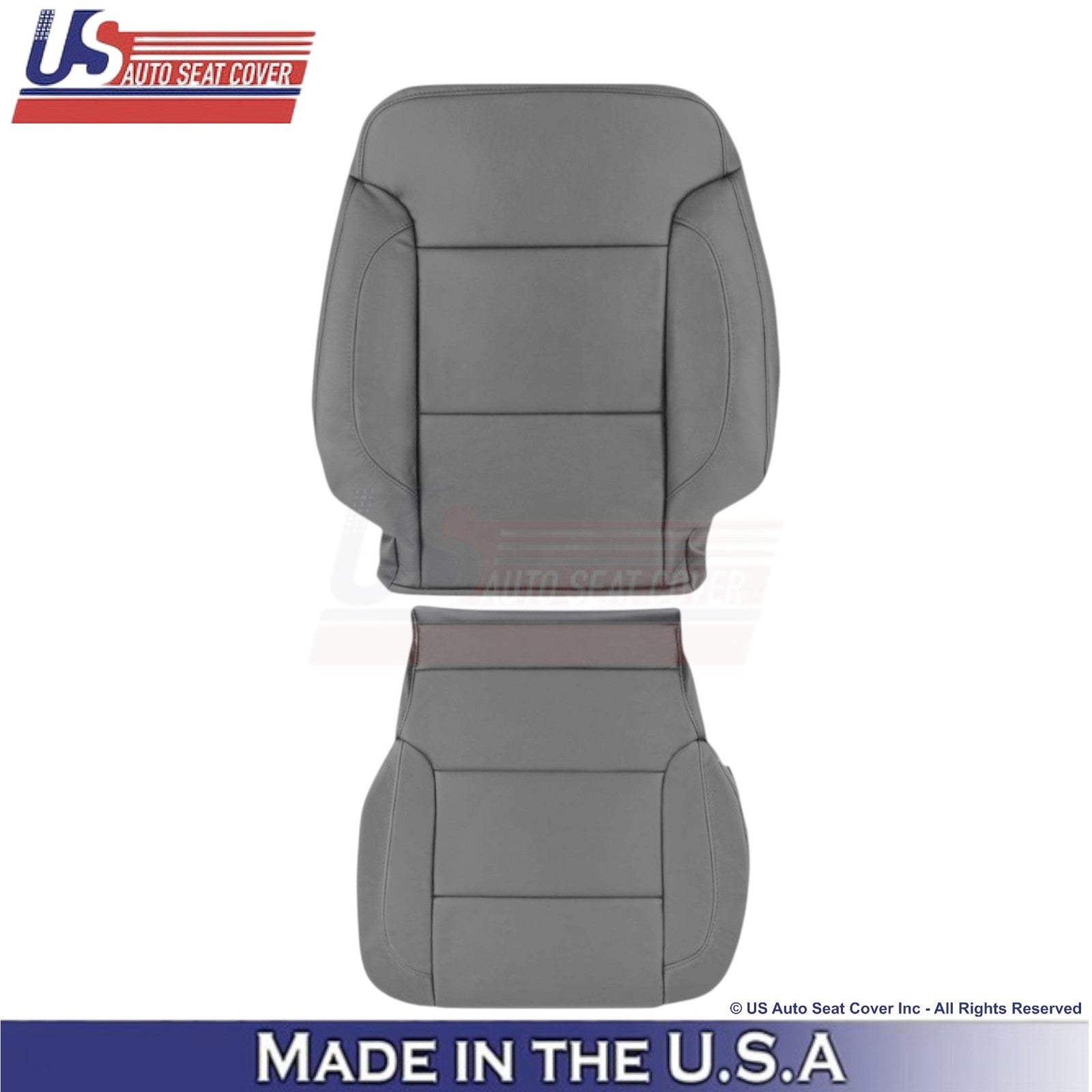 2014-2019 For Chevy Silverado 1500 LT Leatherette Driver Side Seat Covers Gray