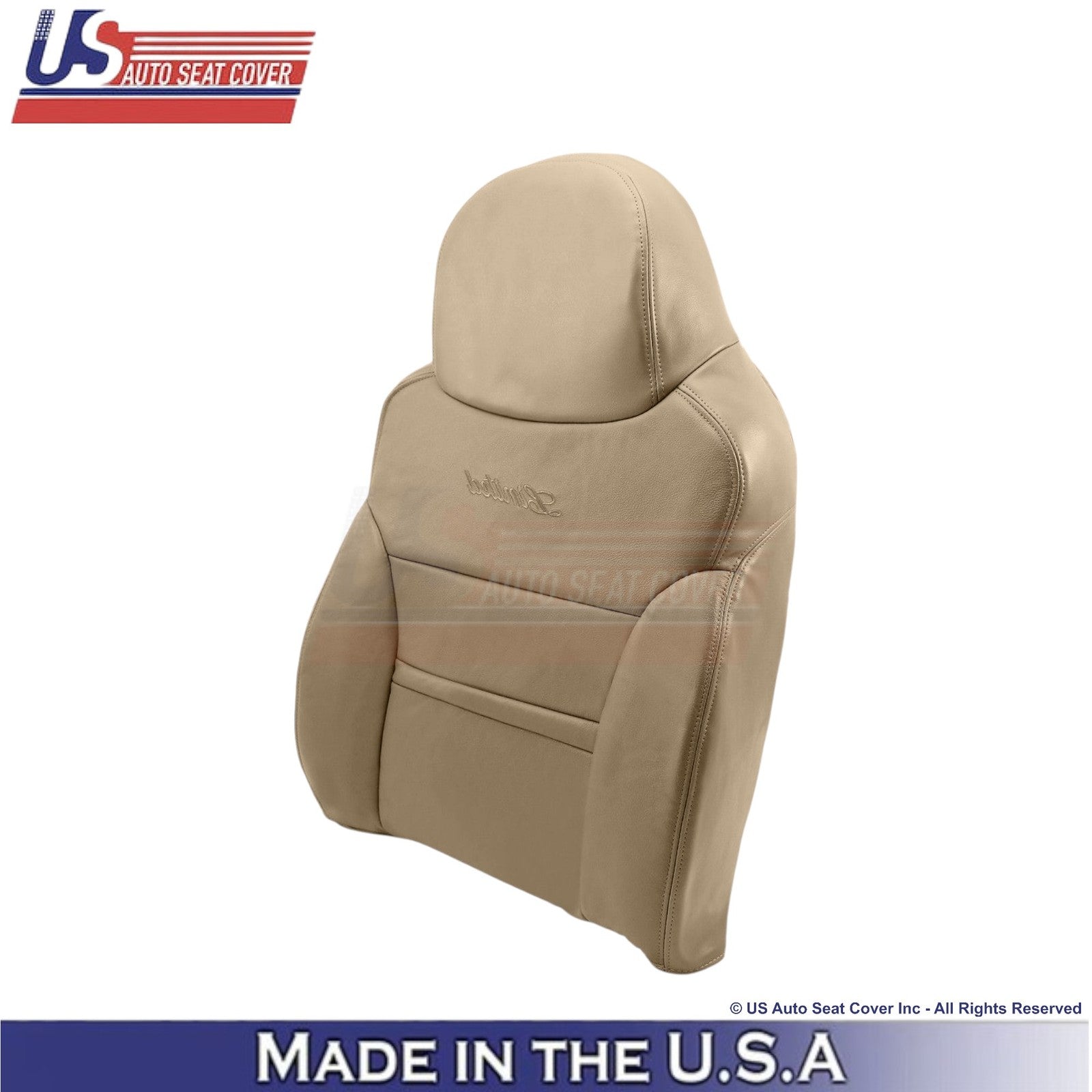 2000-2001 For Ford Excursion Leatherette Front w/Armrest Covers Medium Parchment