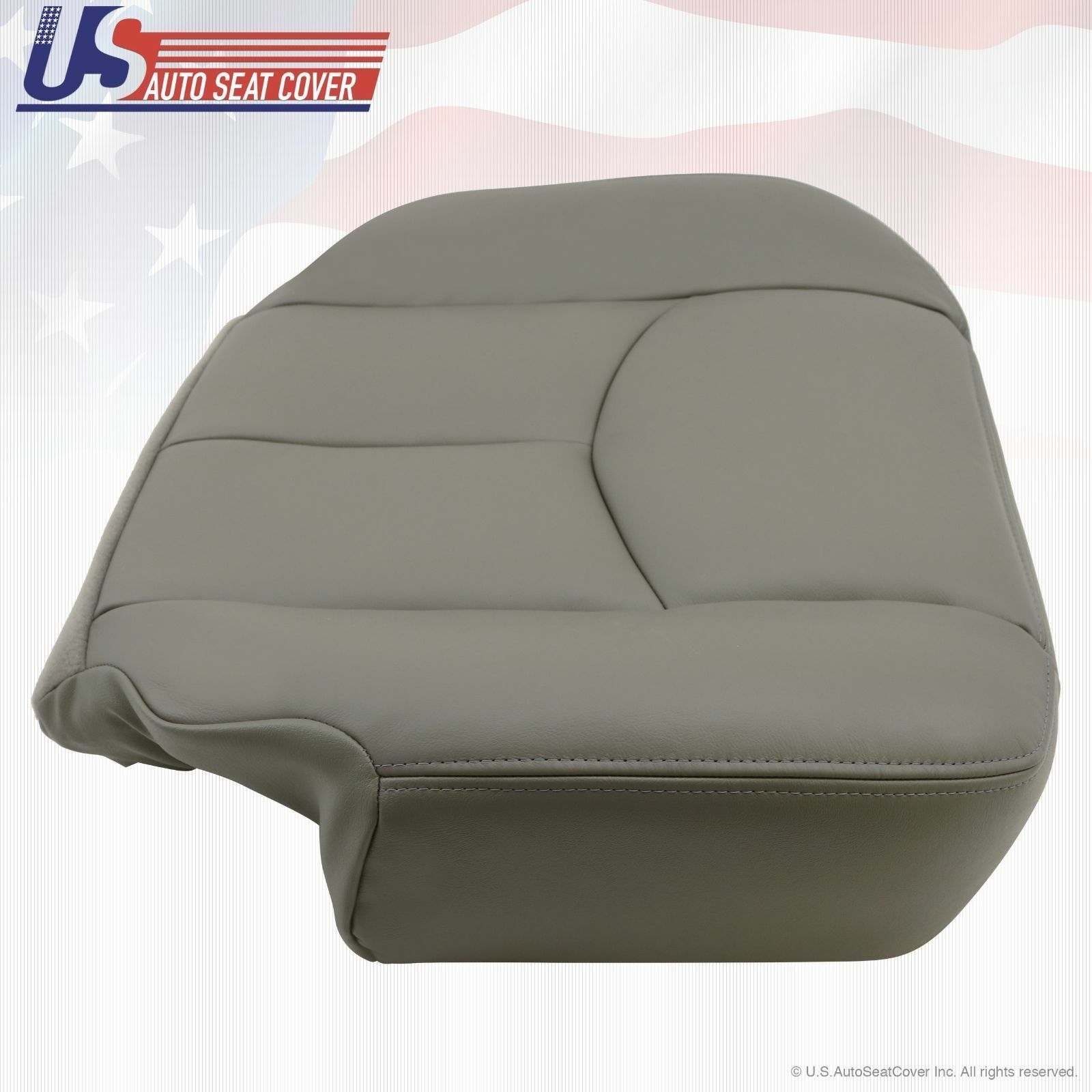 2003 to 2006 Chevy Silverado Driver & Passenger Bottom Leather Seat Covers Gray