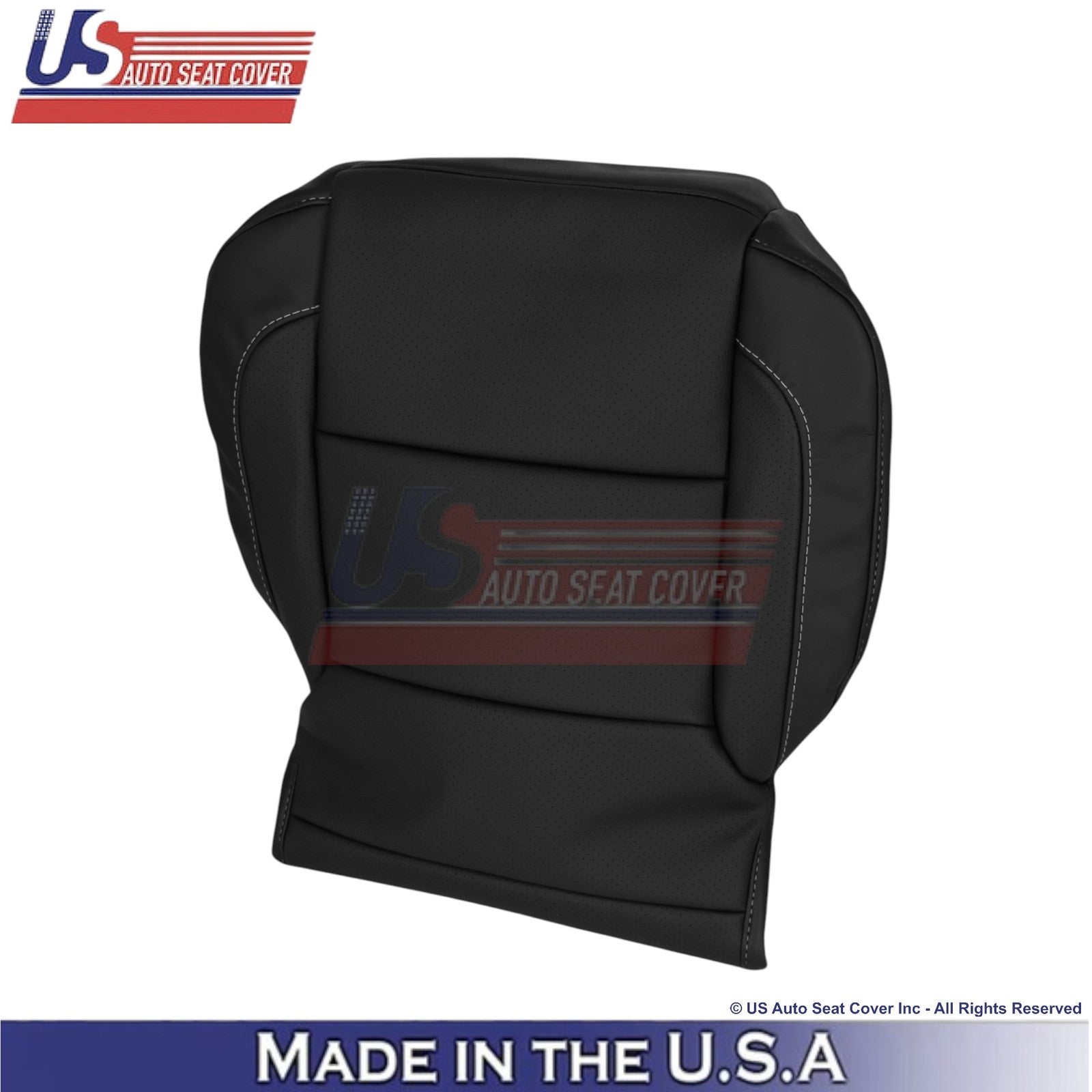 2015-2020 Fits Chevy Suburban Leather Perf Passenger Bottom Seat Cover Jet Black