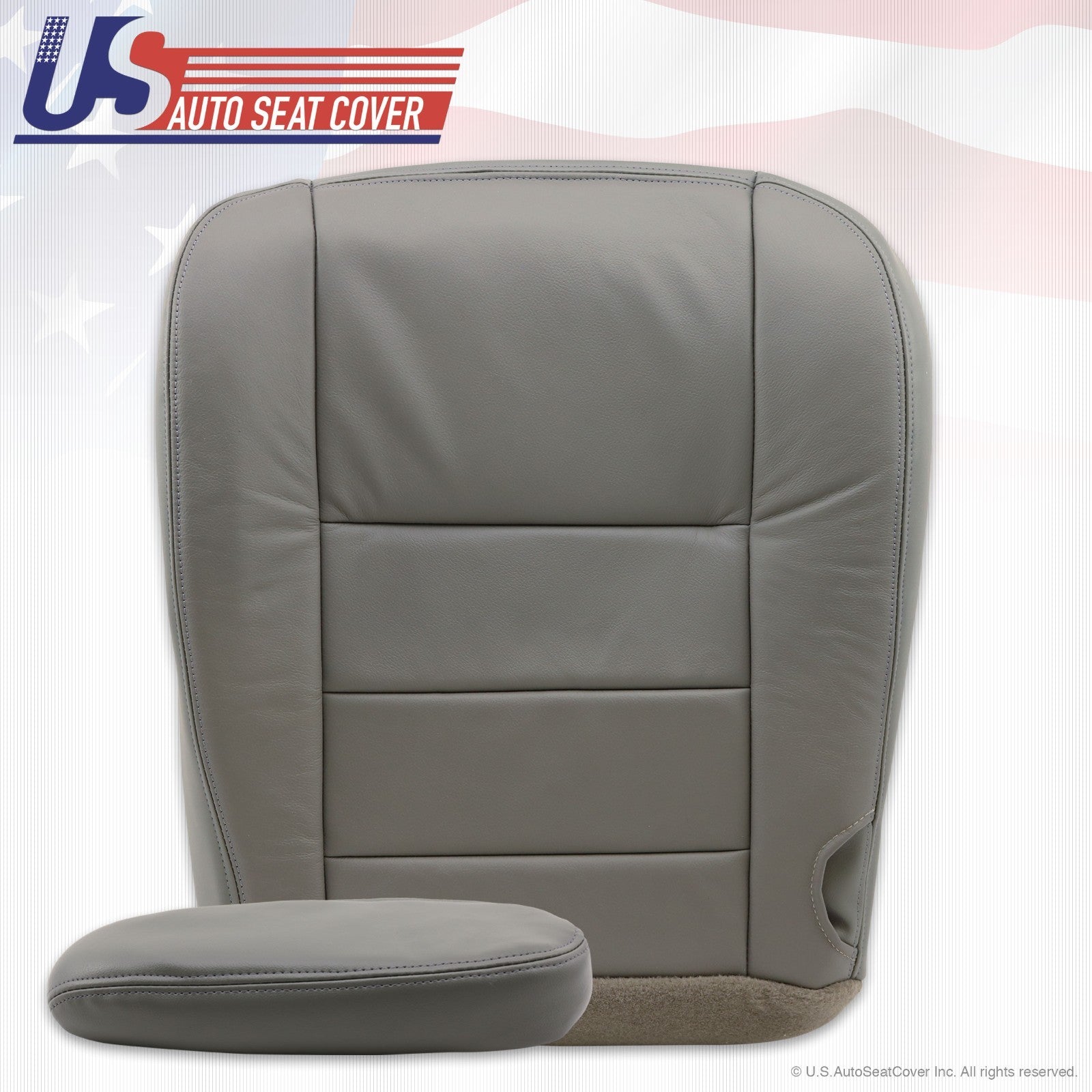 2002 to 2007 Ford F250 F350 Lariat Bottom Leather Seat and Armrest Cover Gray