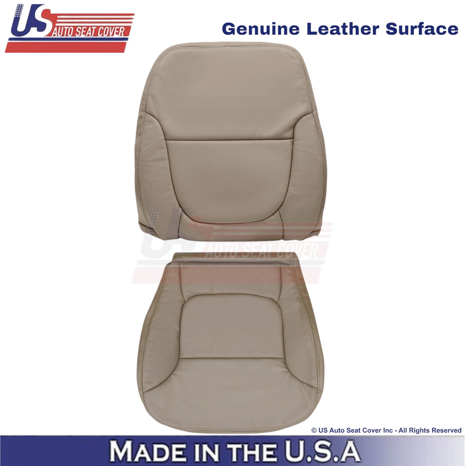 2001-2004 Fits Toyota Tundra Front Driver Genuine Leather Replacement Covers Oak