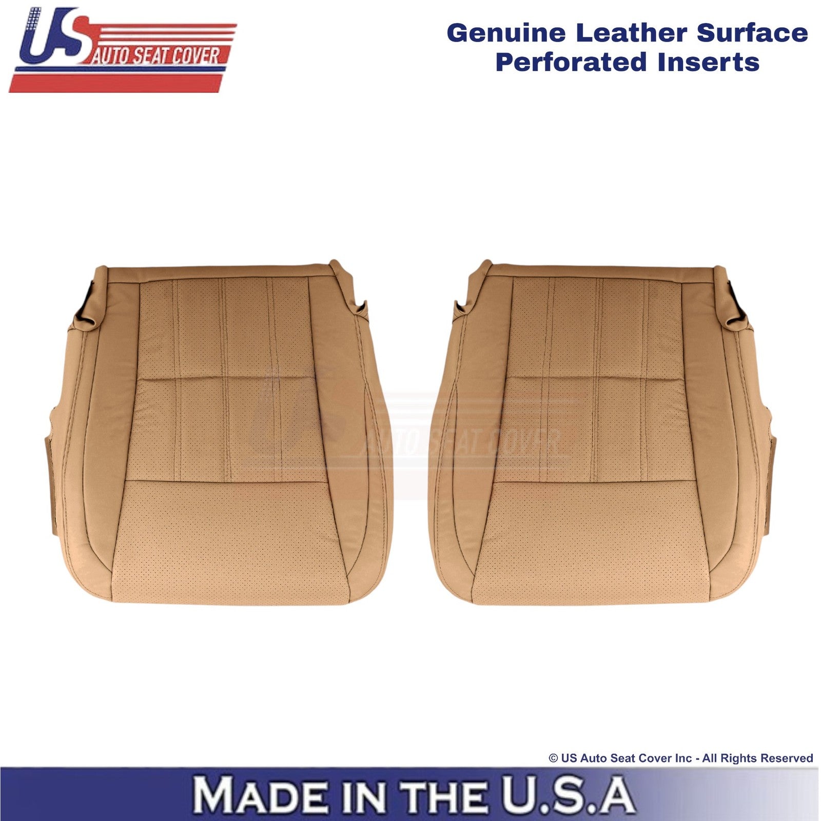 2016-2018 Fits Lexus ES 350 Genuine Leather Front Bottom Seat Covers Flaxen