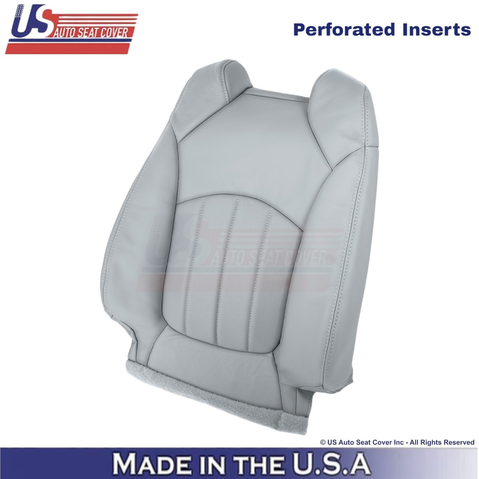 2013-2017 Fits Chevy Traverse Leatherette Perf. Front Seat Covers Light Titanium