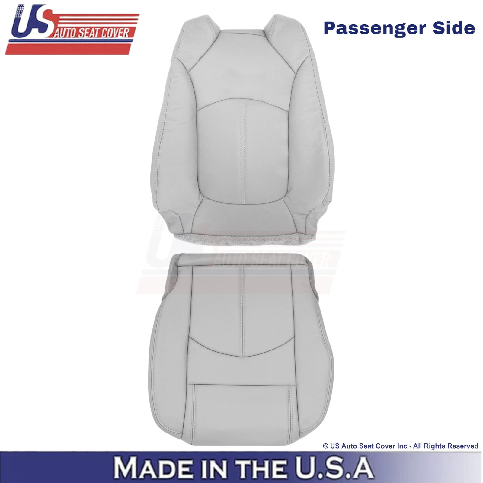 2013-2016 Fits GMC Acadia Leatherette Passenger Side Seat Covers Light Titanium