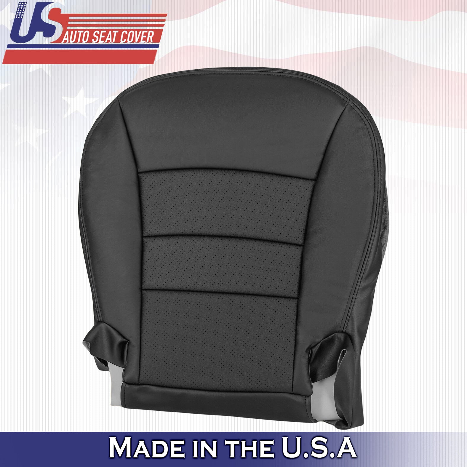 2005 to 2013 For Chevy Corvette C6 Passenger Bottom Leather Seat Cover Black