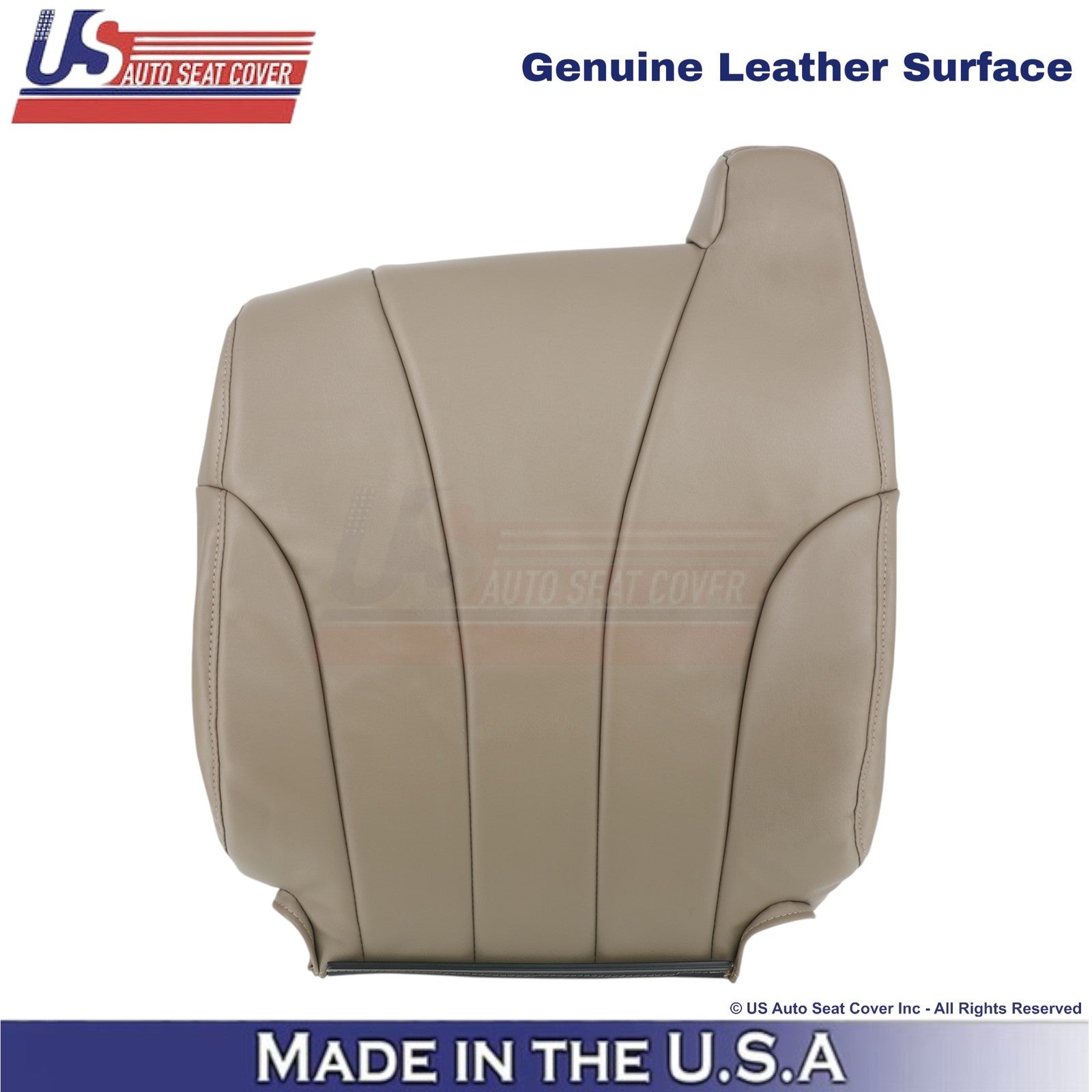 2001-2002 For Chevy Silverado W/T Leather Driver Top Seat Cover Medium Neutral