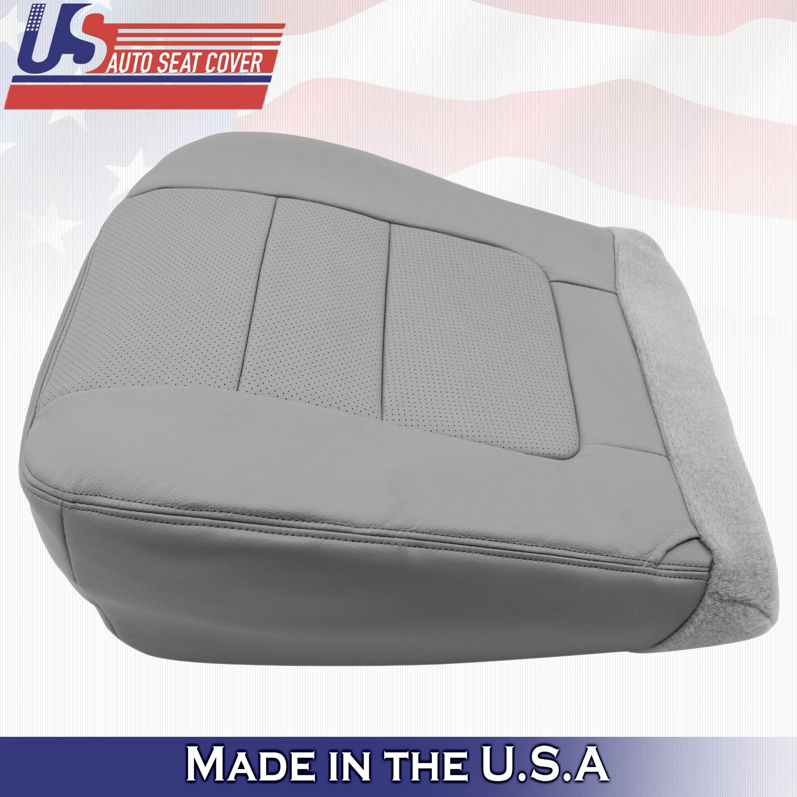 2001 For Ford F250 F350 Lariat Passenger Bottom Perforated Leather Cover Gray