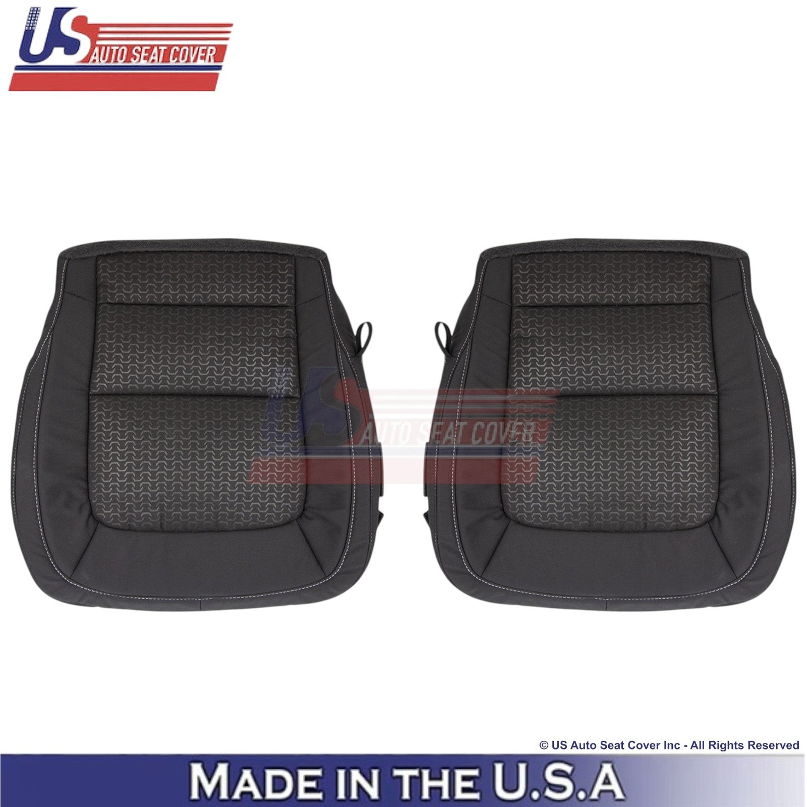 2015-2022 Fits GMC Canyon SLE SLT Front Bottom Cloth Seat Covers Jet Black