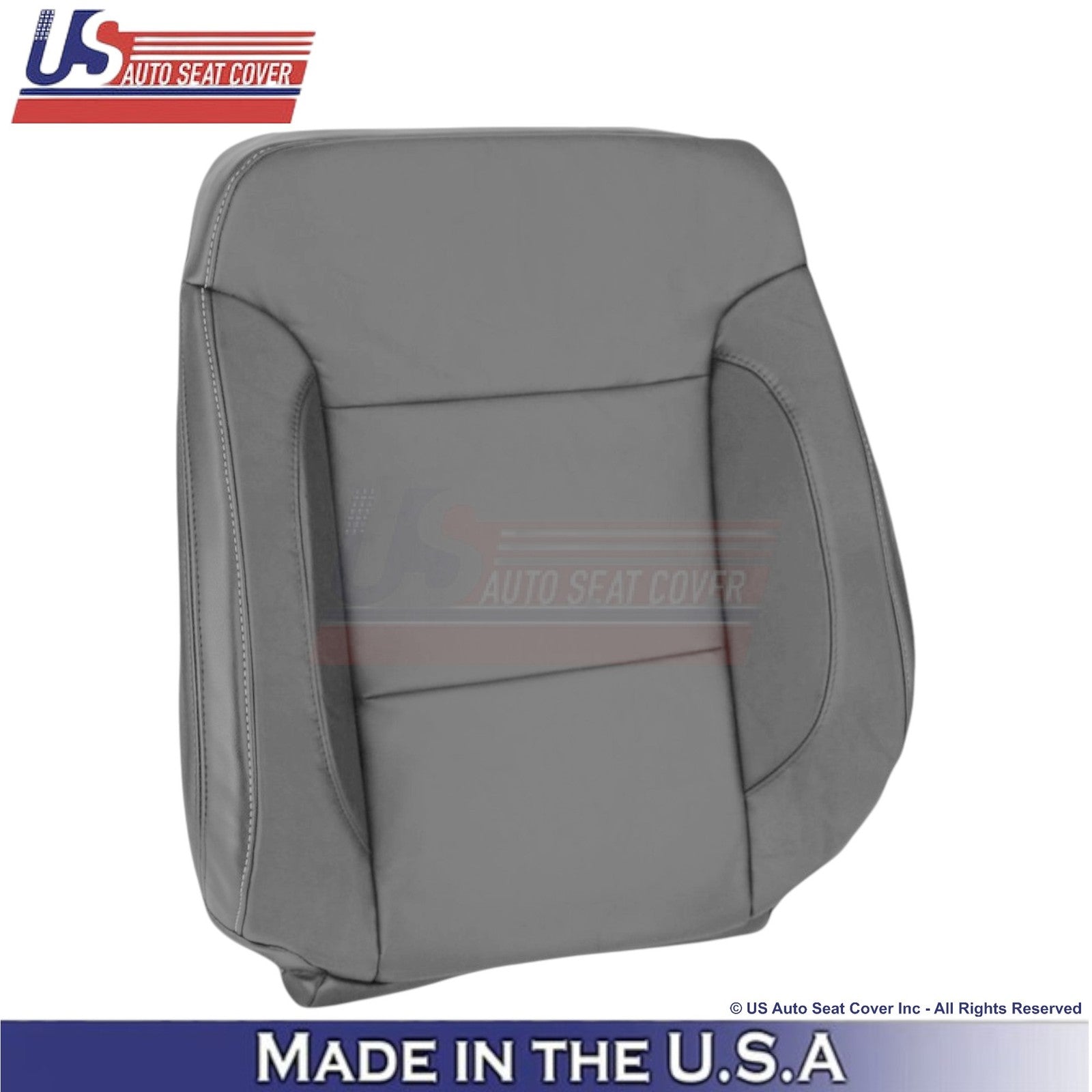 2014-2019 For Chevy Silverado 1500 LT LS Leatherette Front Top Seat Covers Gray