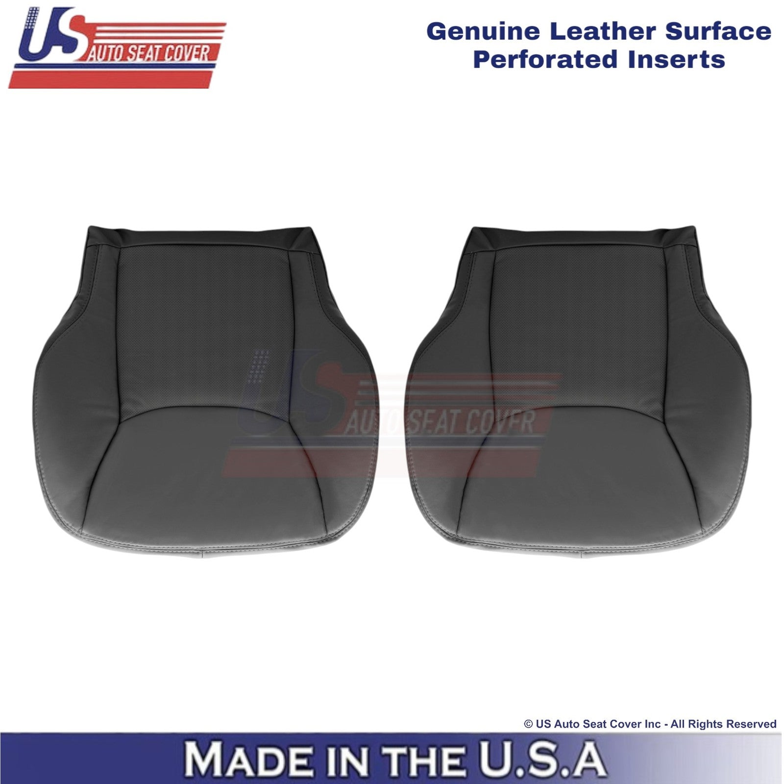 2000-2006 Fits Mercedes-Benz S Genuine Leather Half Perf. Bottom Covers Charcoal