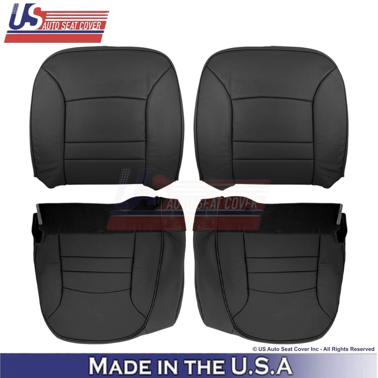 2000-2002 Fits Ford Crown Victoria Leatherette Front Replacement Covers Black