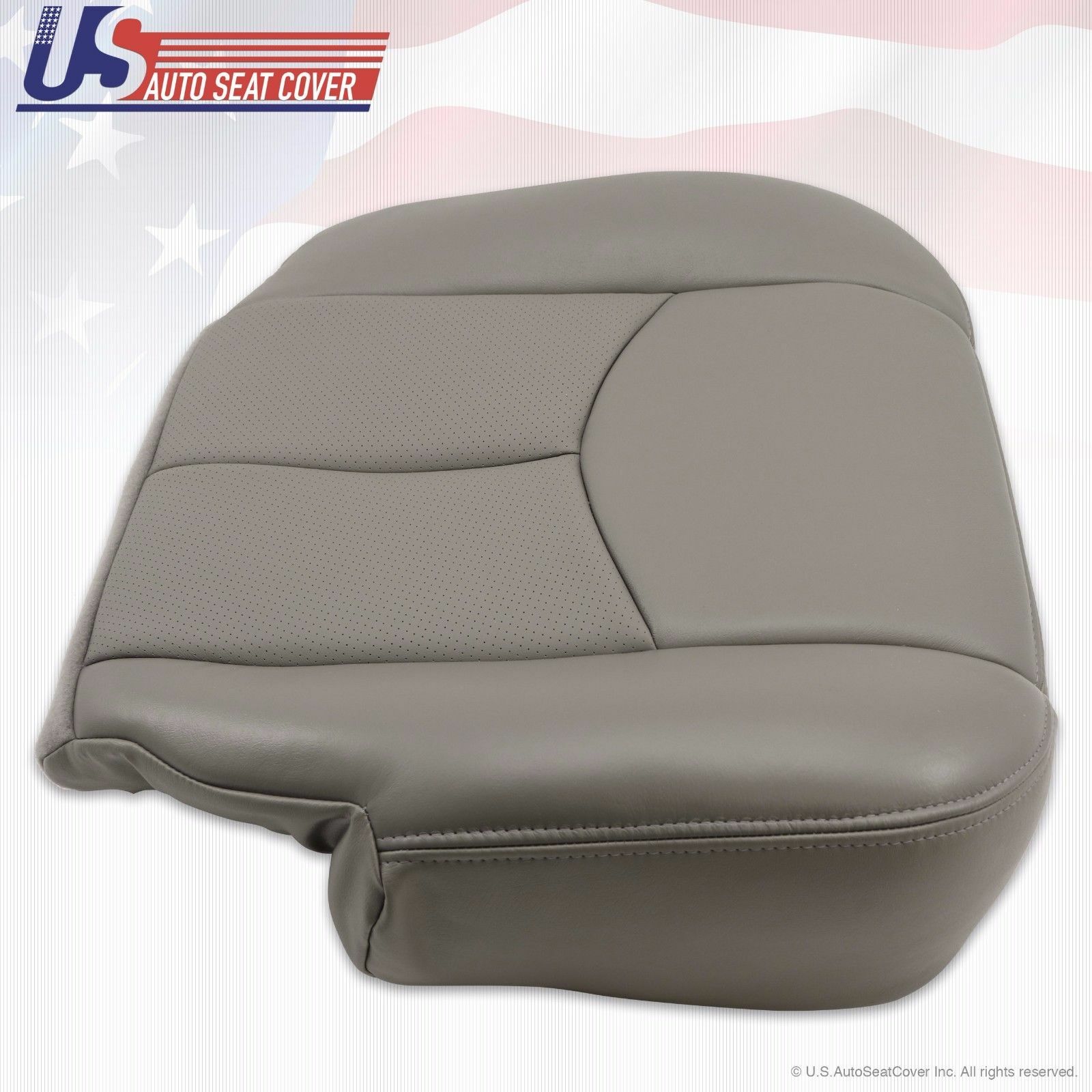 2003 - 2006 Cadillac Escalade Driver & Passenger Bottom Leather Seat Cover Gray