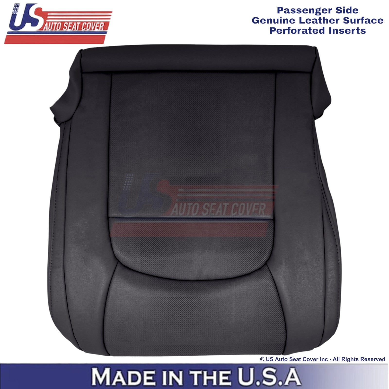 08-21 For Toyota Land Cruiser Genuine Leather Perf. Passenger Bottom Cover Black