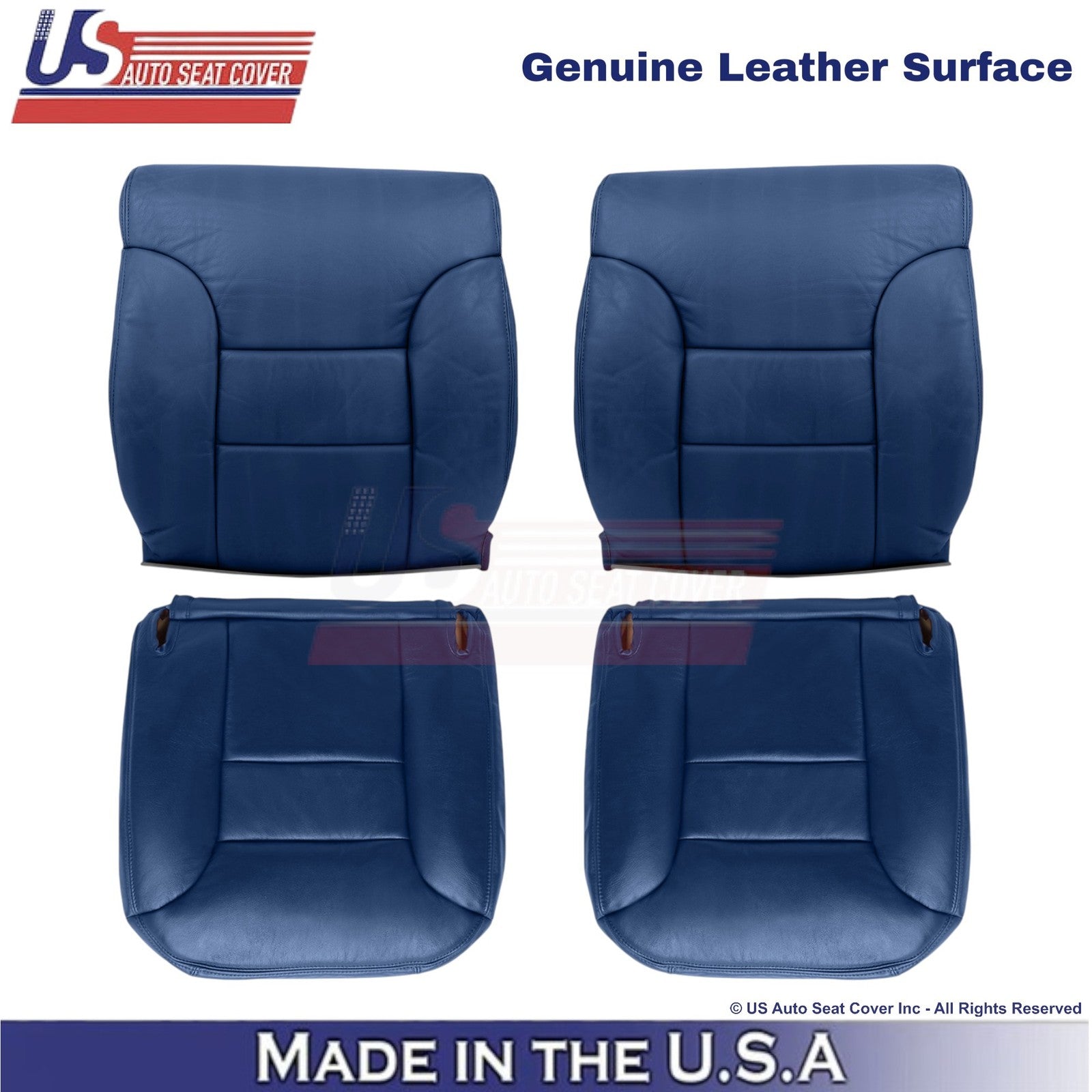 1995-1999 For Chevy Suburban Genuine Leather Front Replacement Covers Navy Blue