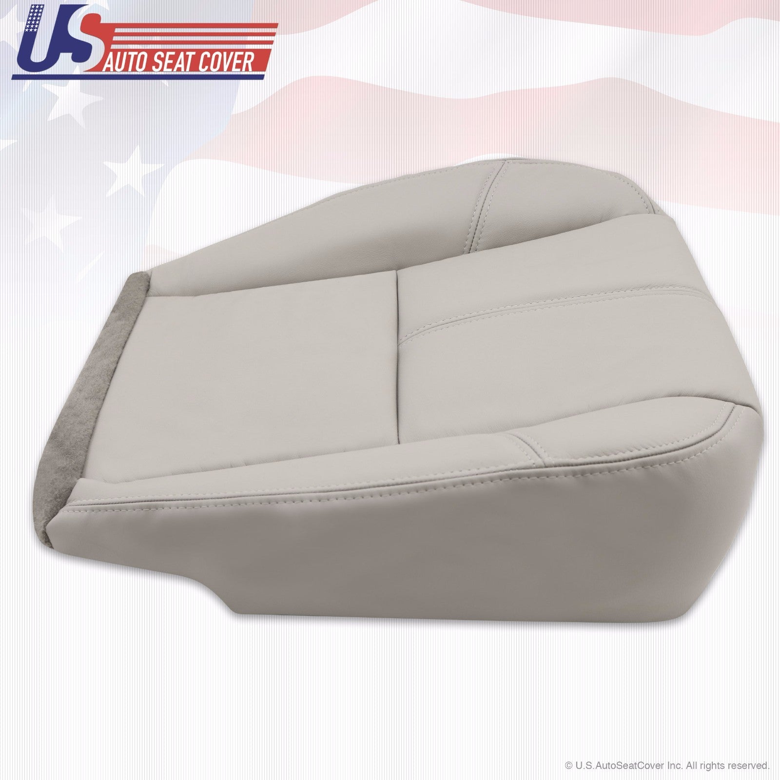 2007 2008 Chevy Tahoe & Suburban Driver Bottom Leather Seat Cover Light Gray