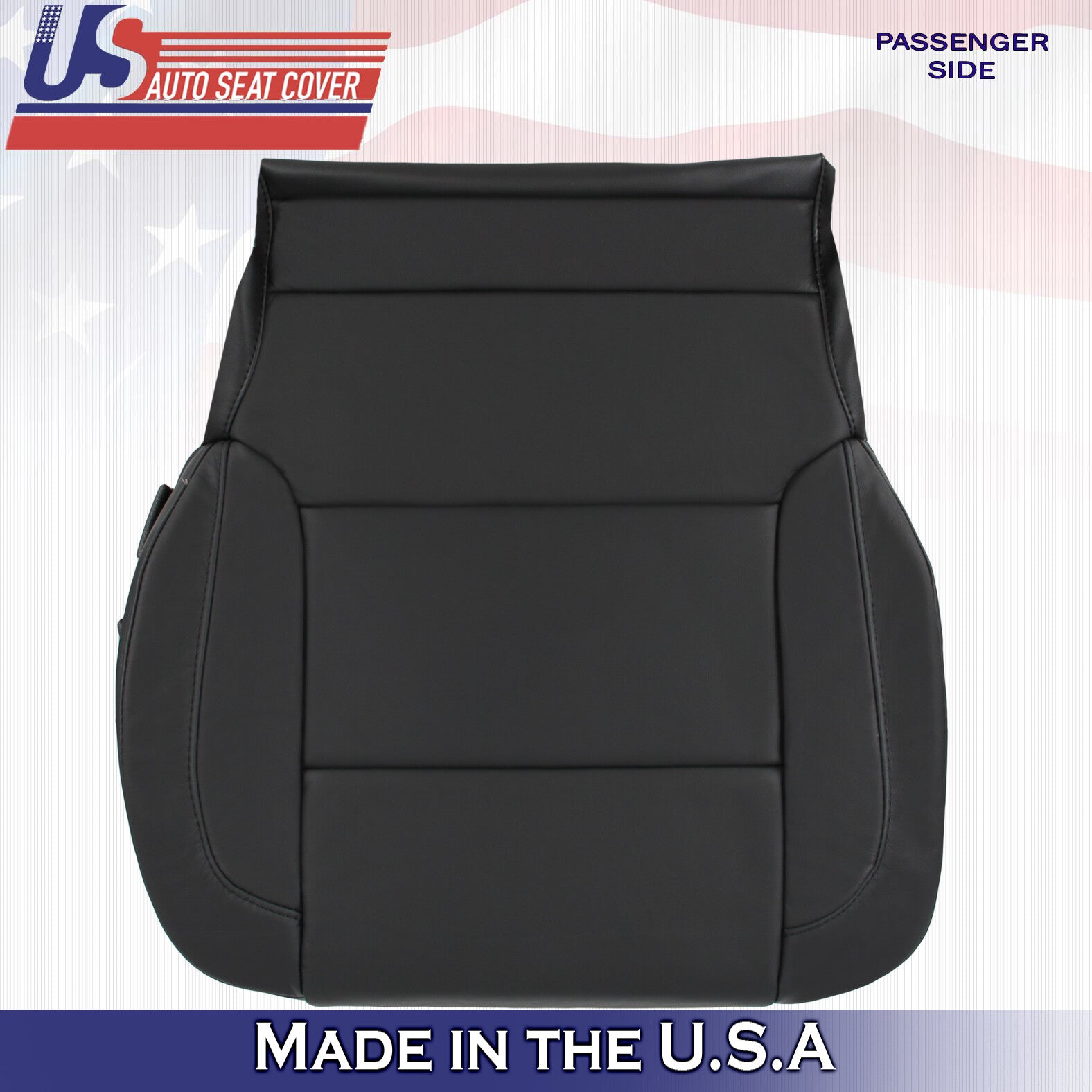 2015 2016 For Chevy Silverado 2500 3500 Passenger Bottom Leather Seat Cover BLK