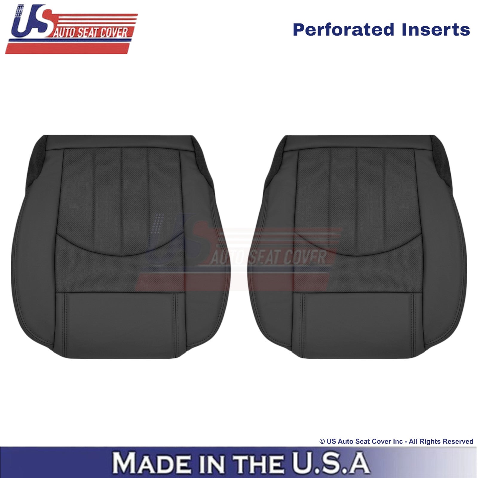 2013-2017 For Buick Enclave Leather Front Bottom Replacement Seat Covers Ebony