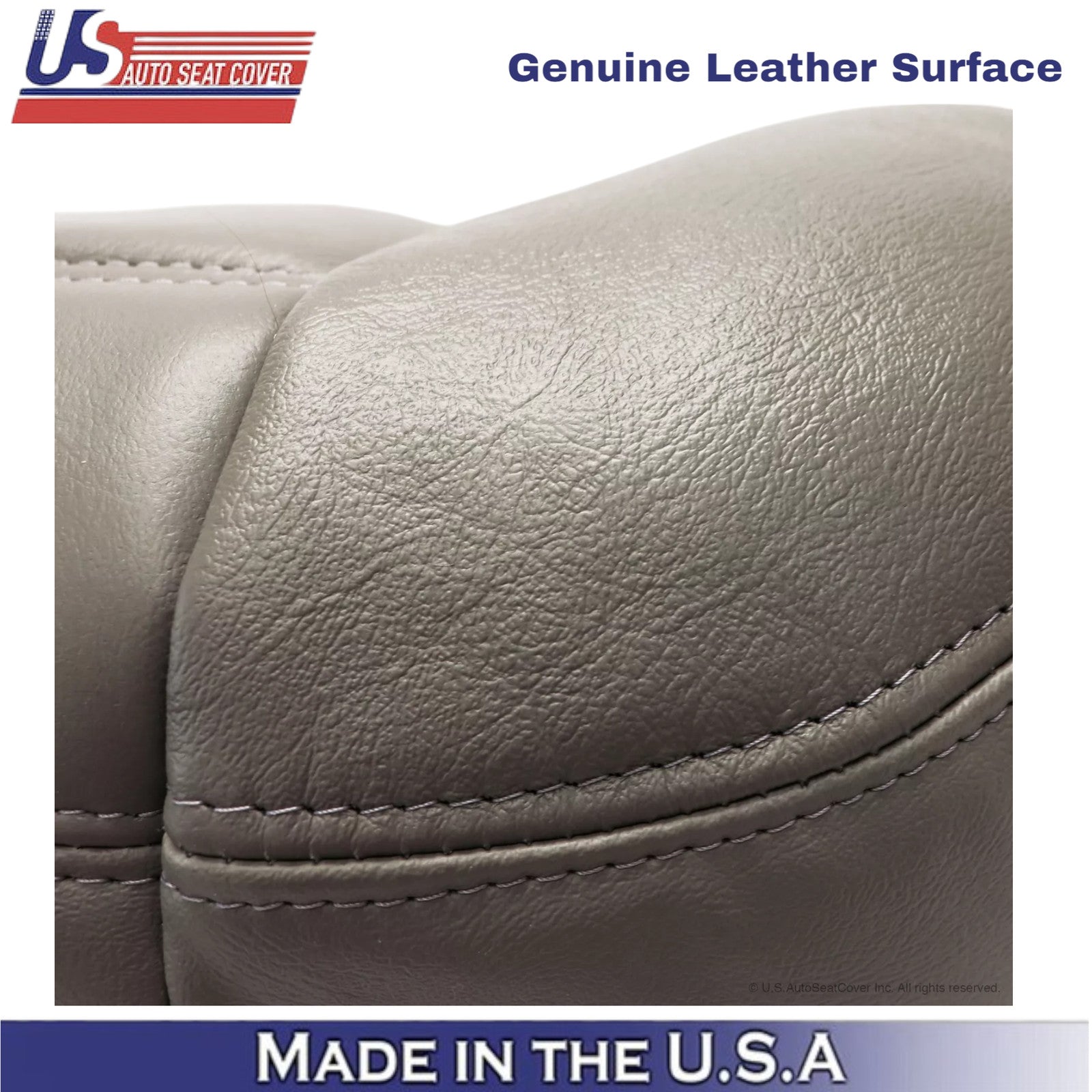 2003-2007 For Hummer H2 Genuine Leather Driver Bottom Seat Cover Wheat Gray