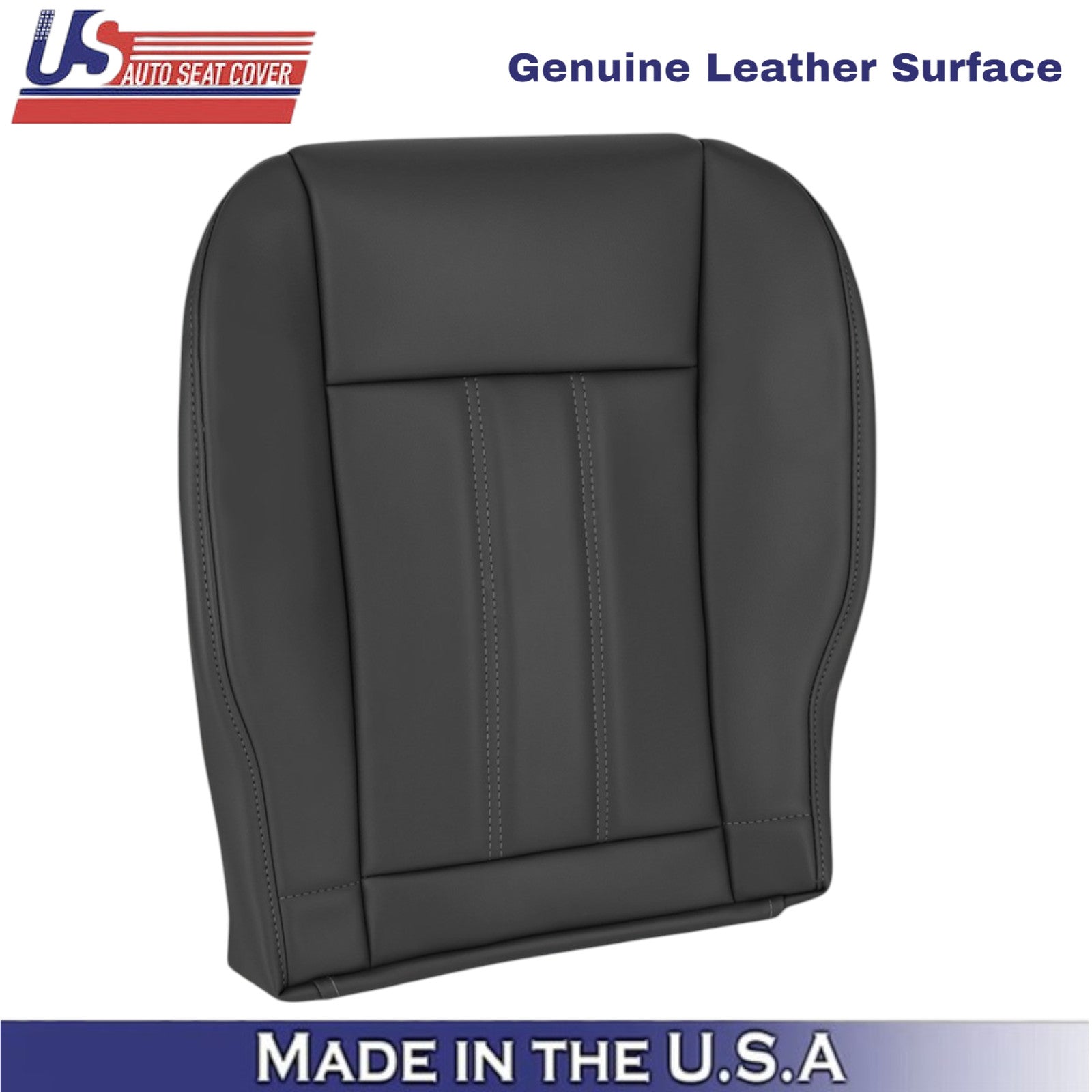 2008-2020 For Dodge Grand Caravan Genuine Leather Front Bottom Seat Covers Black