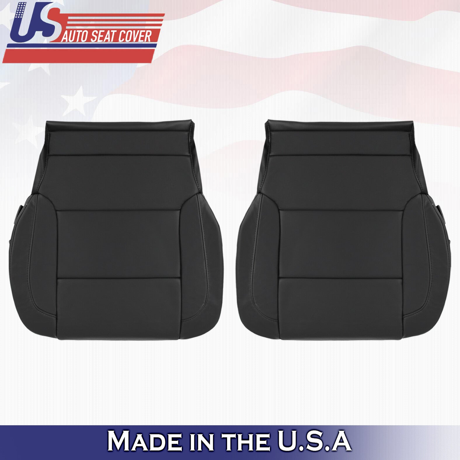 2014 2015 For Chevy Silverado 1500 Driver & Passenger Bottom Leather Seat Covers