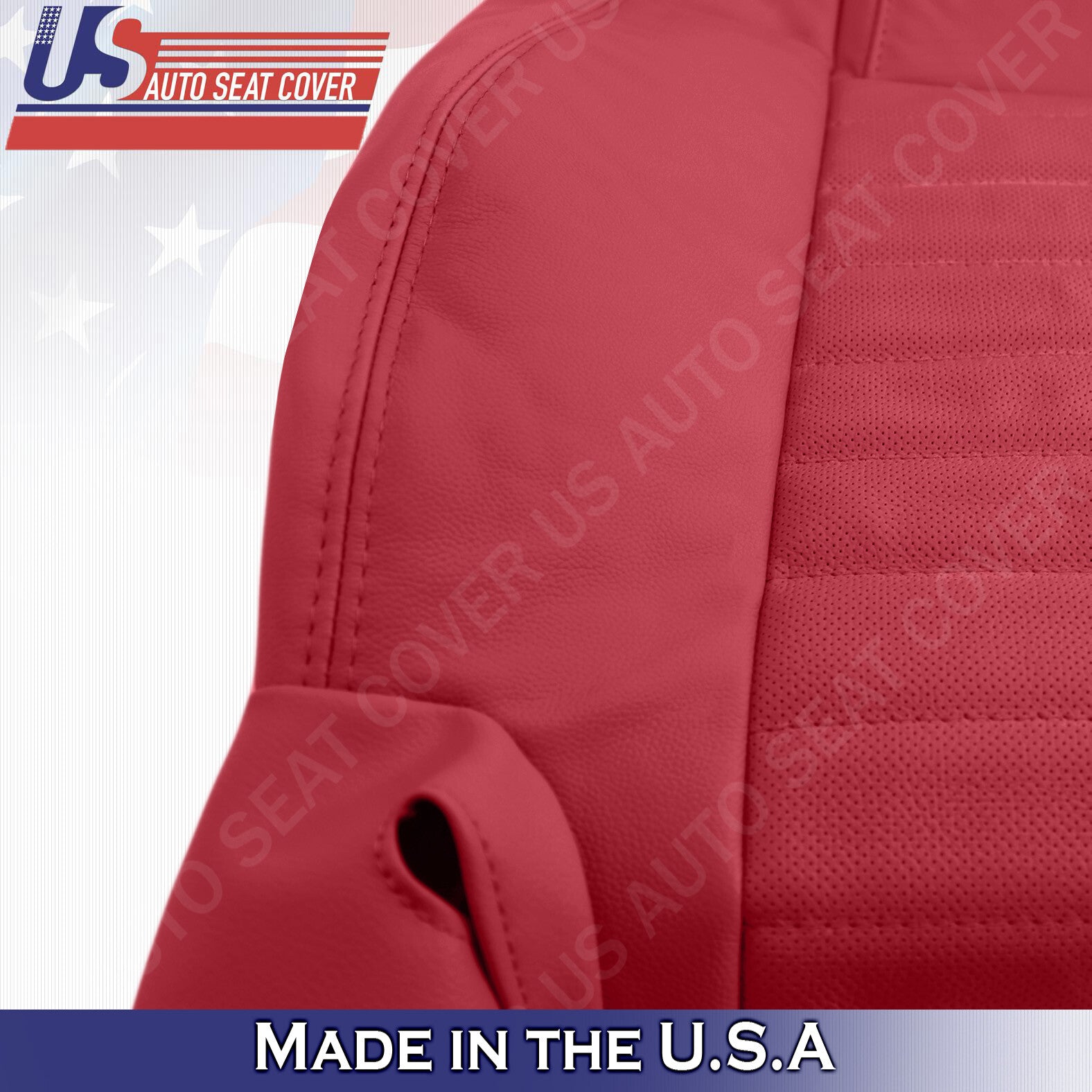 2005 2006 2007 2008 2009 Fits Ford Mustang Driver Top Leather Seat Cover Red