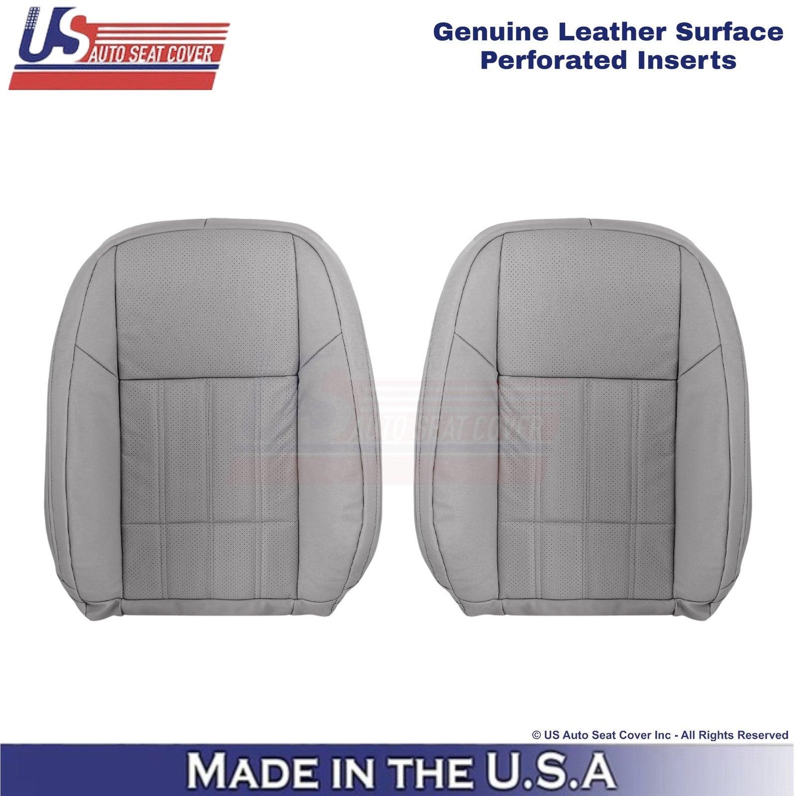 2016-2018 Fits Lexus ES 350 Genuine Leather Front Top Seat Covers Stratus Gray