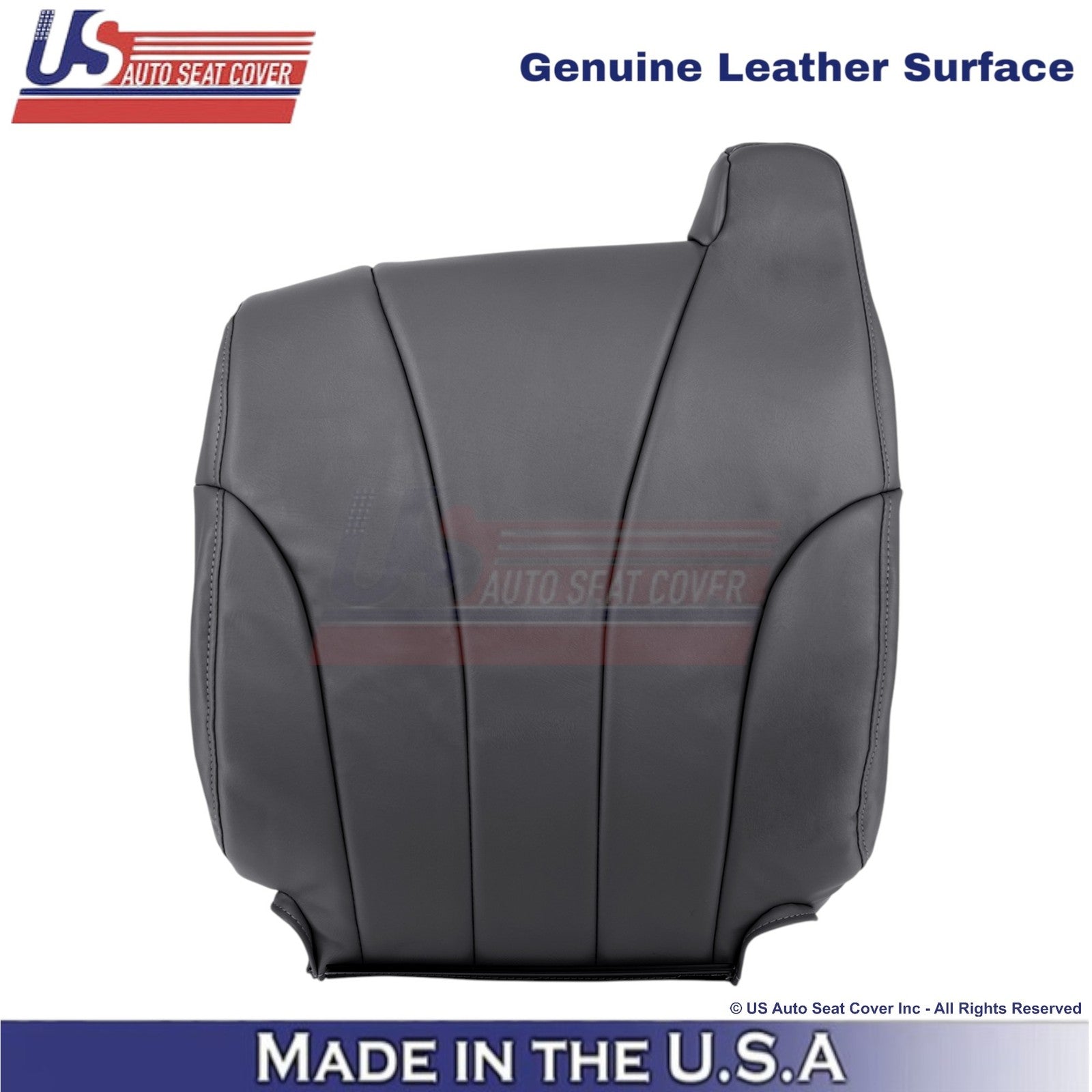 1999-2002 For Chevy Silverado W/T Genuine Leather Driver Top Cover Dark Graphite