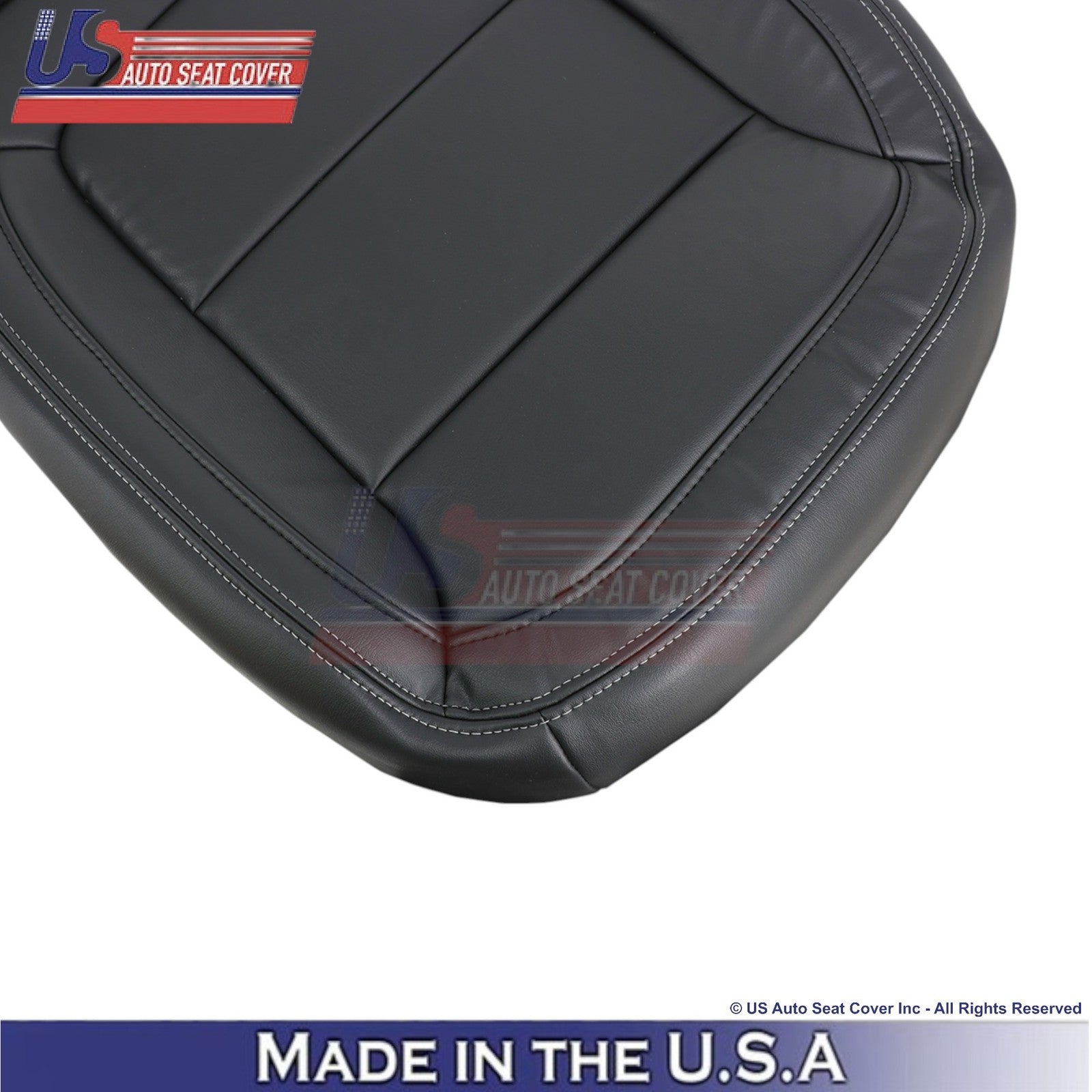 2013-2015 For Chevy Malibu Genuine Leather Driver Side Covers Black w/white Stch