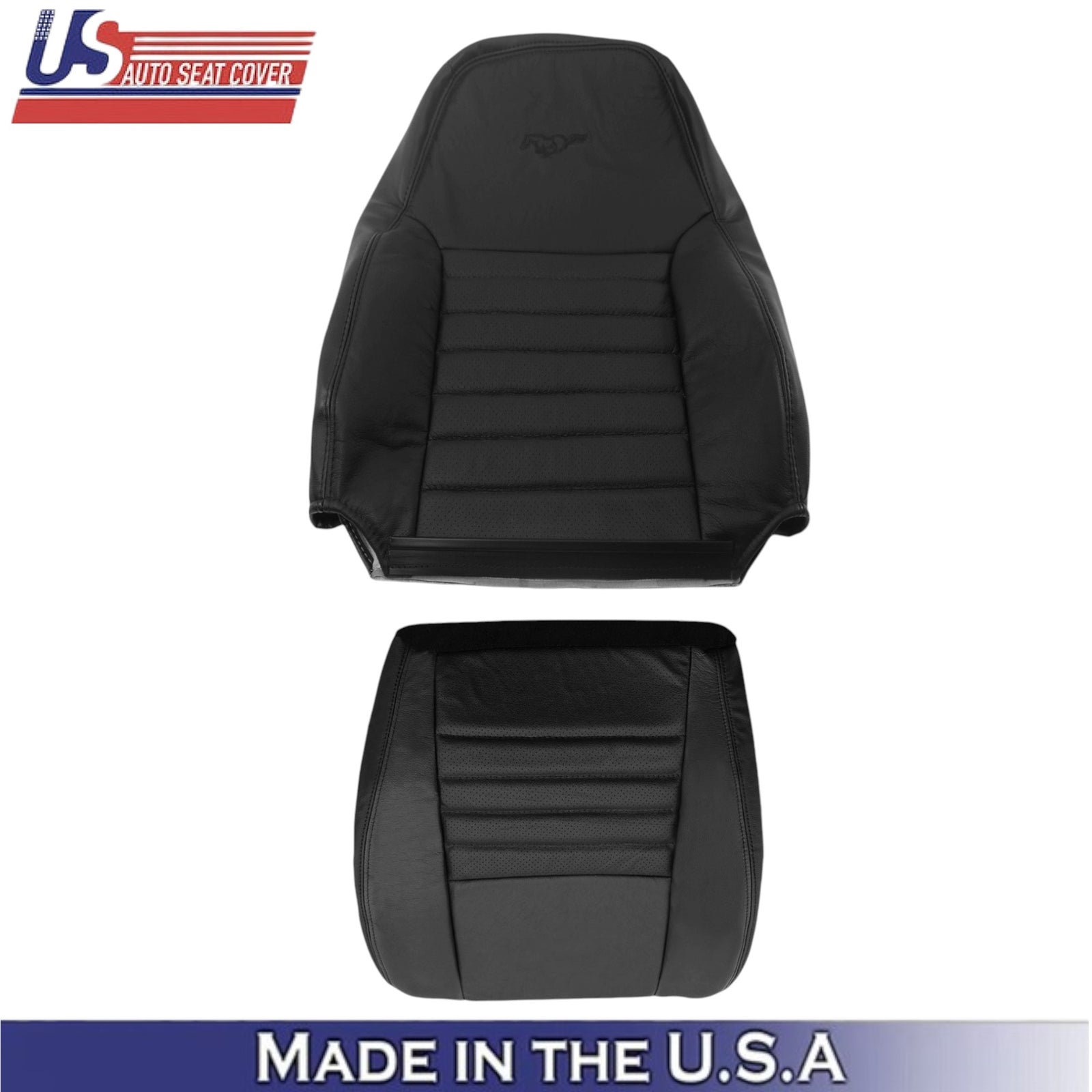 1999-2004 For Ford Mustang GT Leather Passenger Side Seat Covers Dark Charcoal
