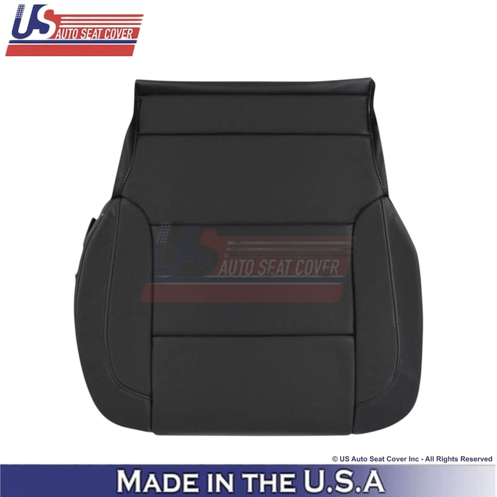 2014-2019 For Chevy Silverado 1500 LT LS Genuine Leather Front Covers Jet Black