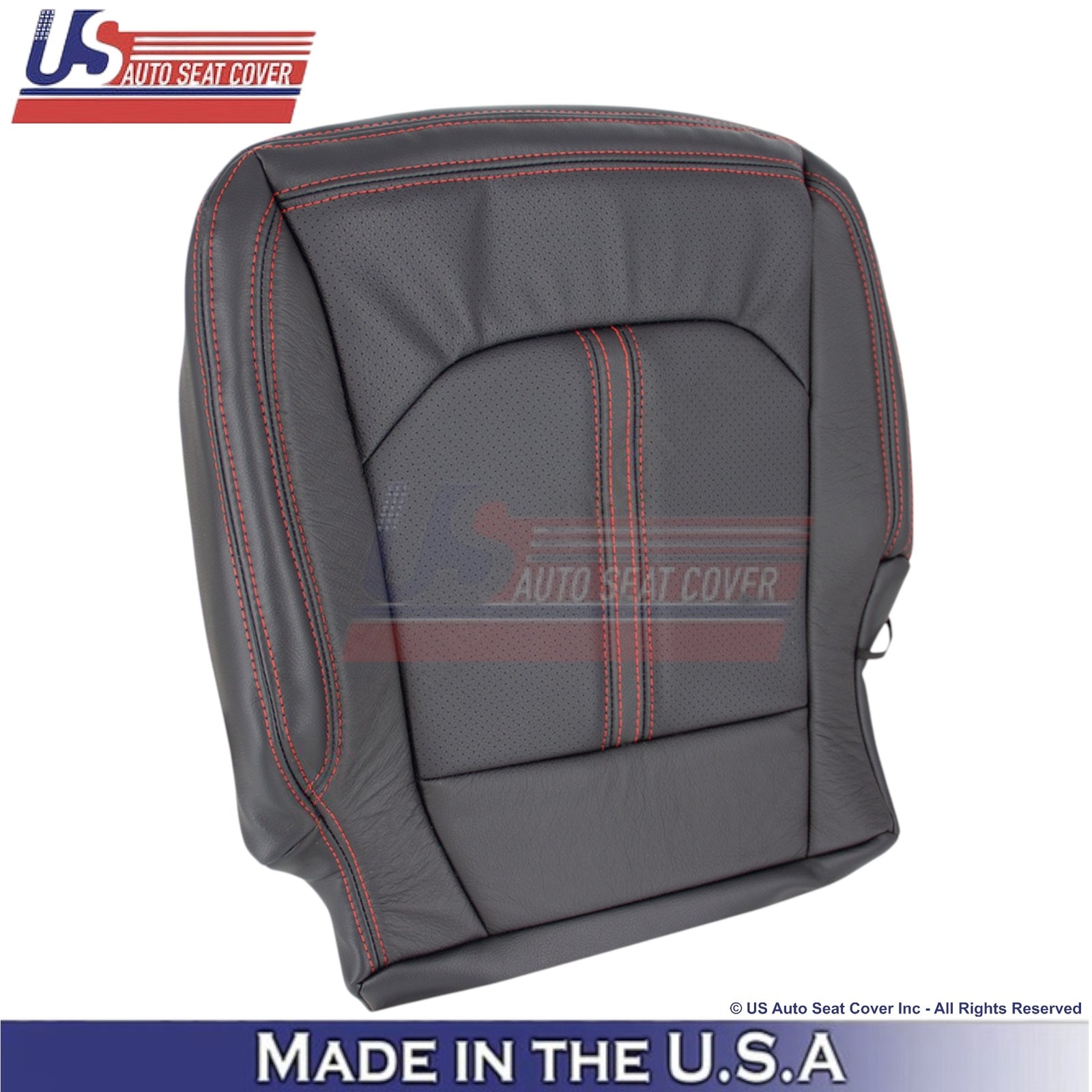 2018-2021 For Ford Expedition Leather Passenger Bottom Cover Ebony-Red Stitching